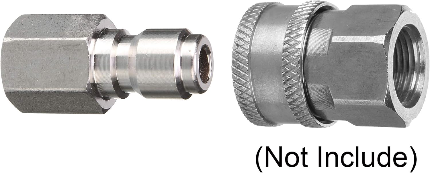Pressure Washer Coupler, 1/4 Inch Quick Connect Plug to 1/4 Inch Female NPT Fitting, 5000 PSI, 2-Pack