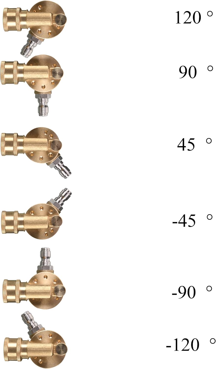 Pivoting Coupler for Pressure Washer Tips, Gutter Cleaner Attachment, 1/4 Inch Quick Disconnect, 240 Degree, 4500 PSI
