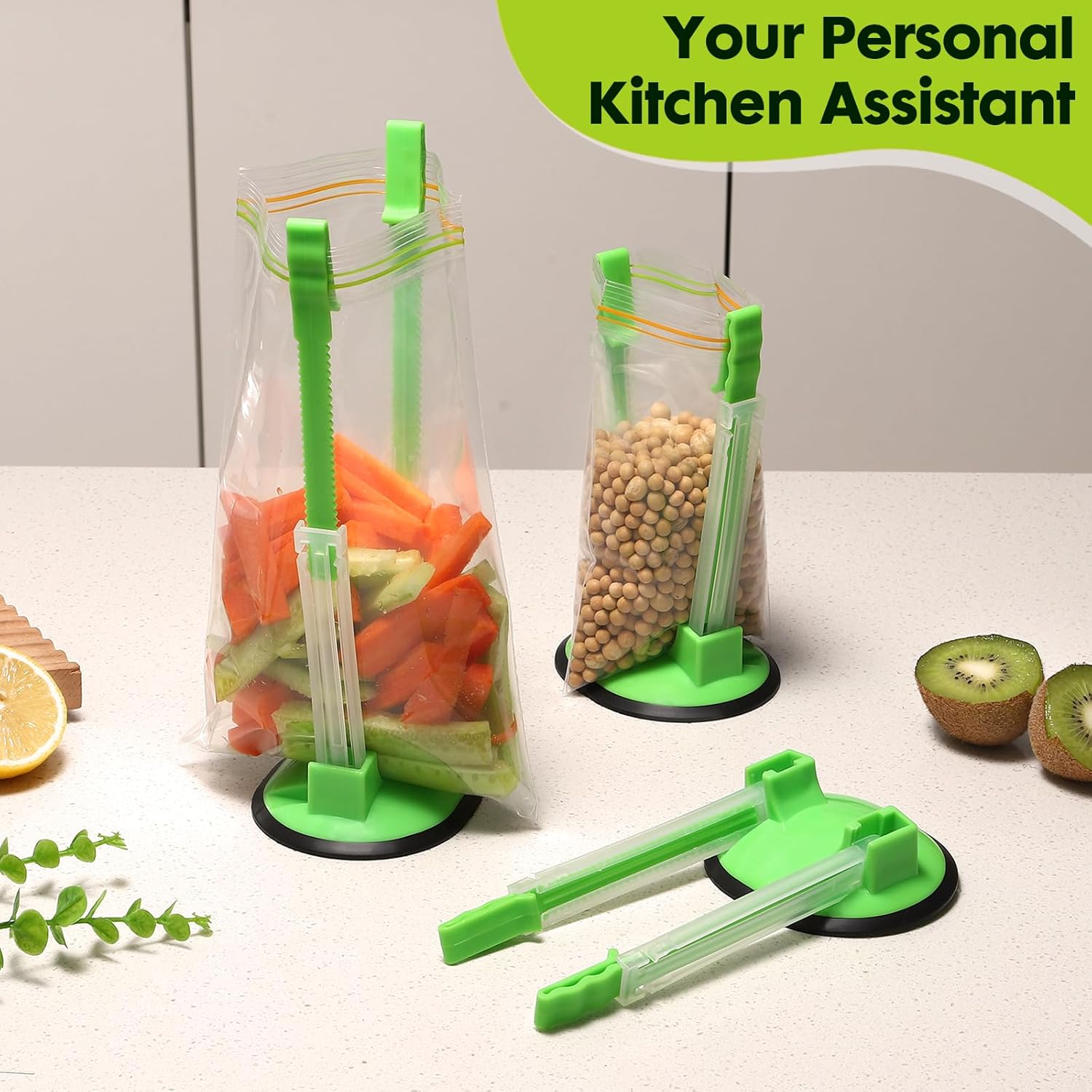 Baggy Rack Holder for Food Meal Prep,Plastic Freezer Bag Holder Stand for Filling, Adjustable Food Storage Bag Holders,Gallon Bag Holder Pack of 4