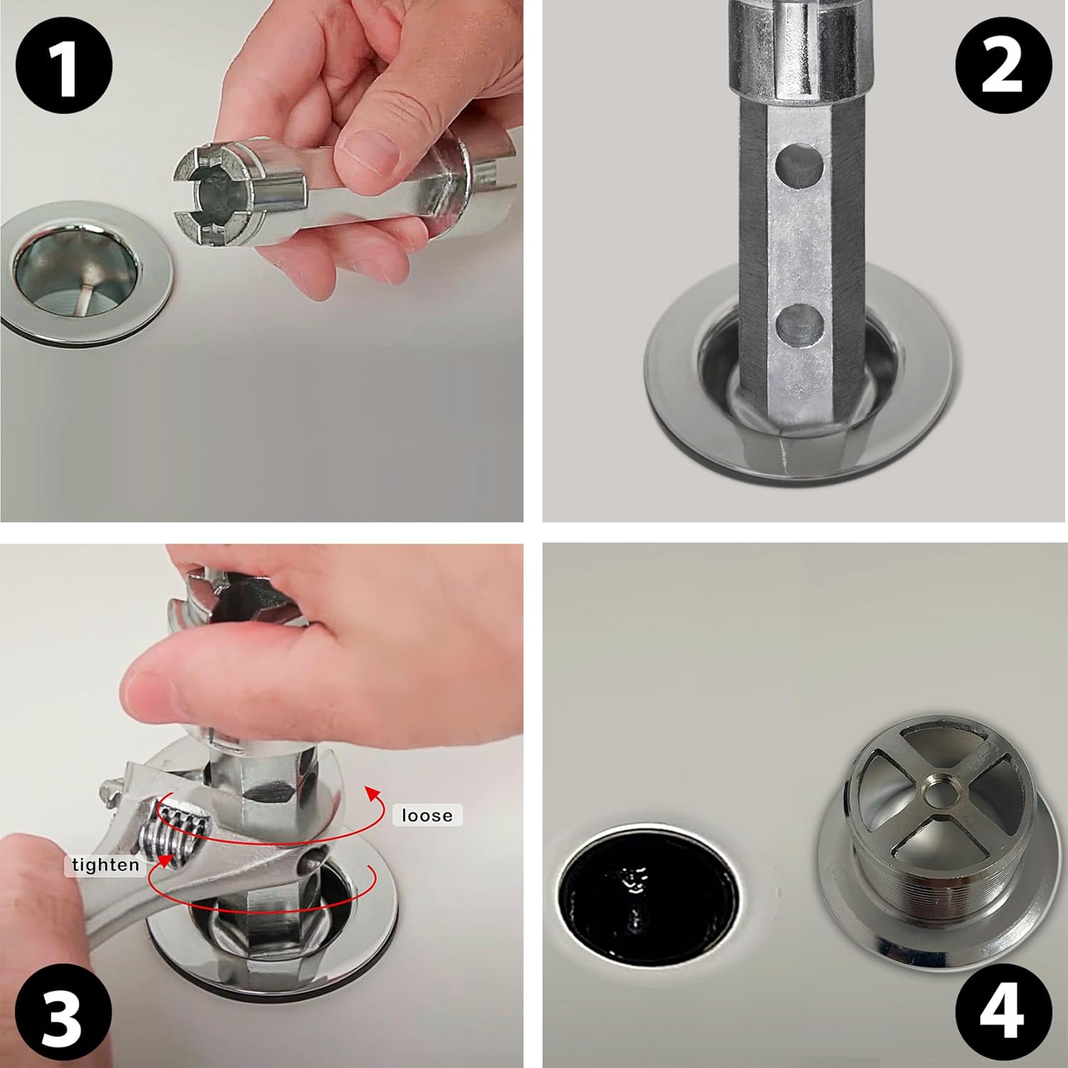 Tub Drain Remover Wrench Removal Tool Dual Ended Dumbell for Bath Drains Heavy Duty Aluminum