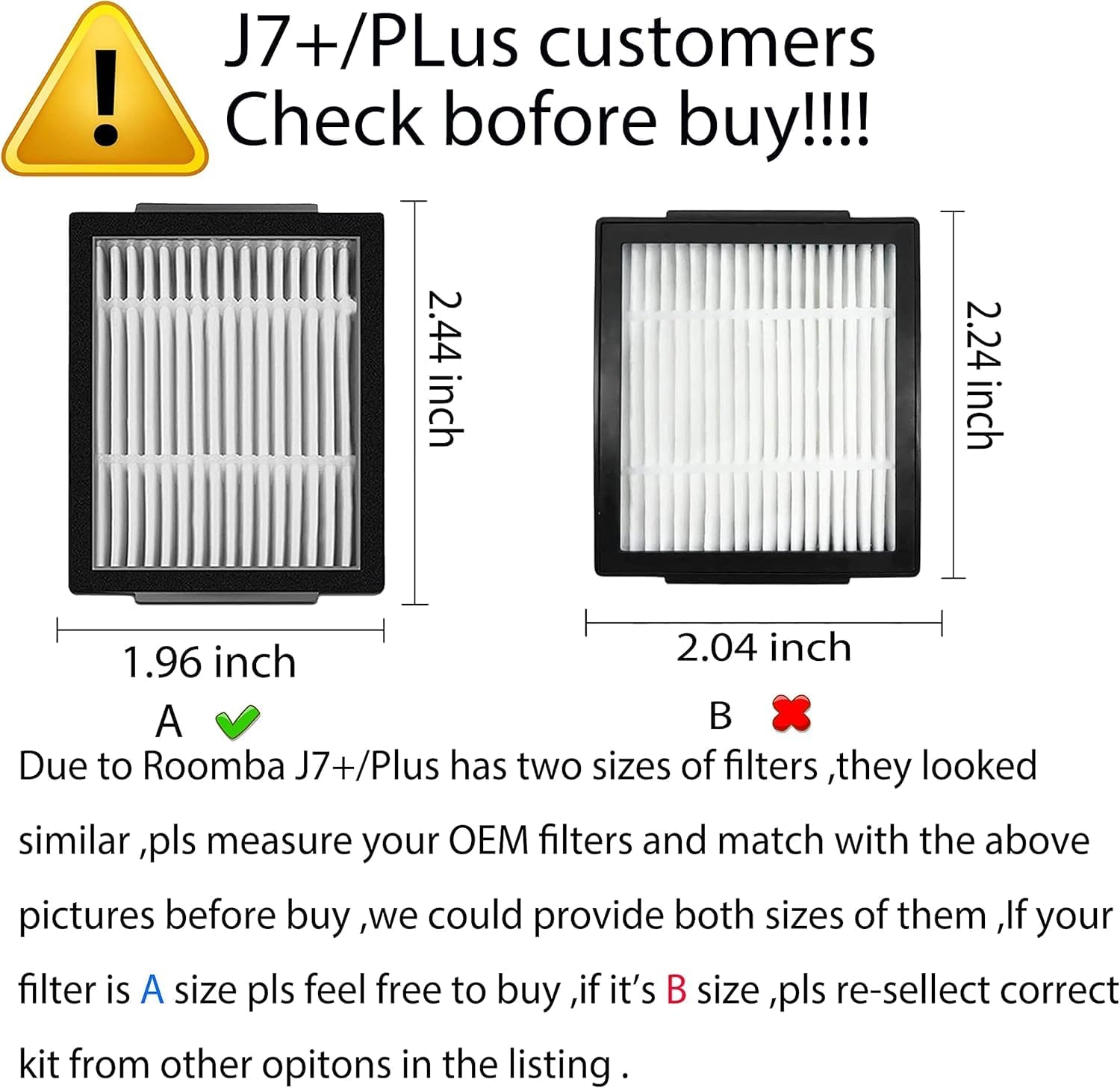 Parts accessories Compatible for iRobot Roomba e5 e6 i1 i2 i3 i4 i5 i6 i7 i8 j5 j6 j7 j8 and all Plus i e j Series Vacuum Cleaner 2 Set Roller Brushes 8 HEPA Filters 8 Side Brushes 1 caster wheel