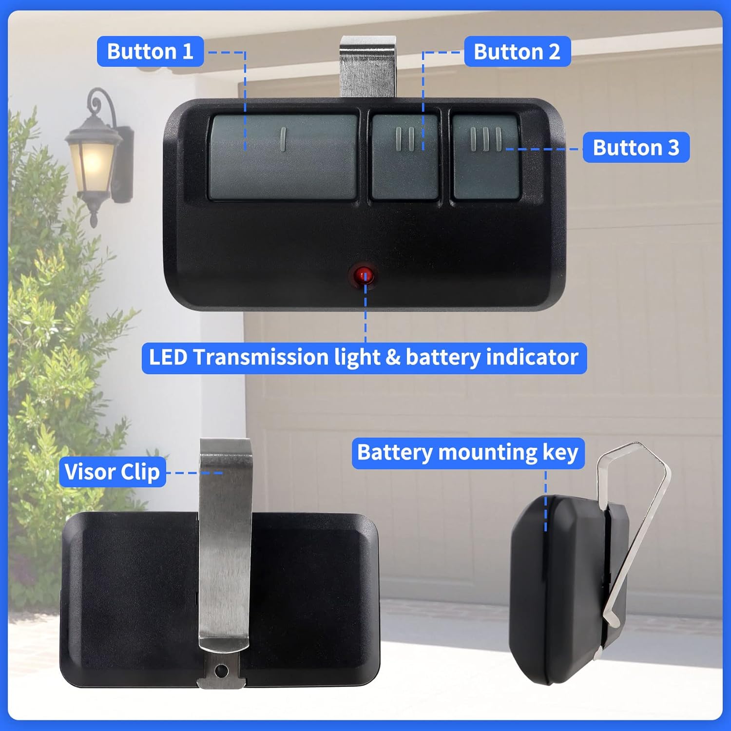 893MAX Garage Door Opener Remote, for LiftMaster/Chamberlain/Craftsman Garage Door Opener, Replaces 893LM G953EV-P2 371LM 373LM 890MAX 971LM 973LM 2 Pack