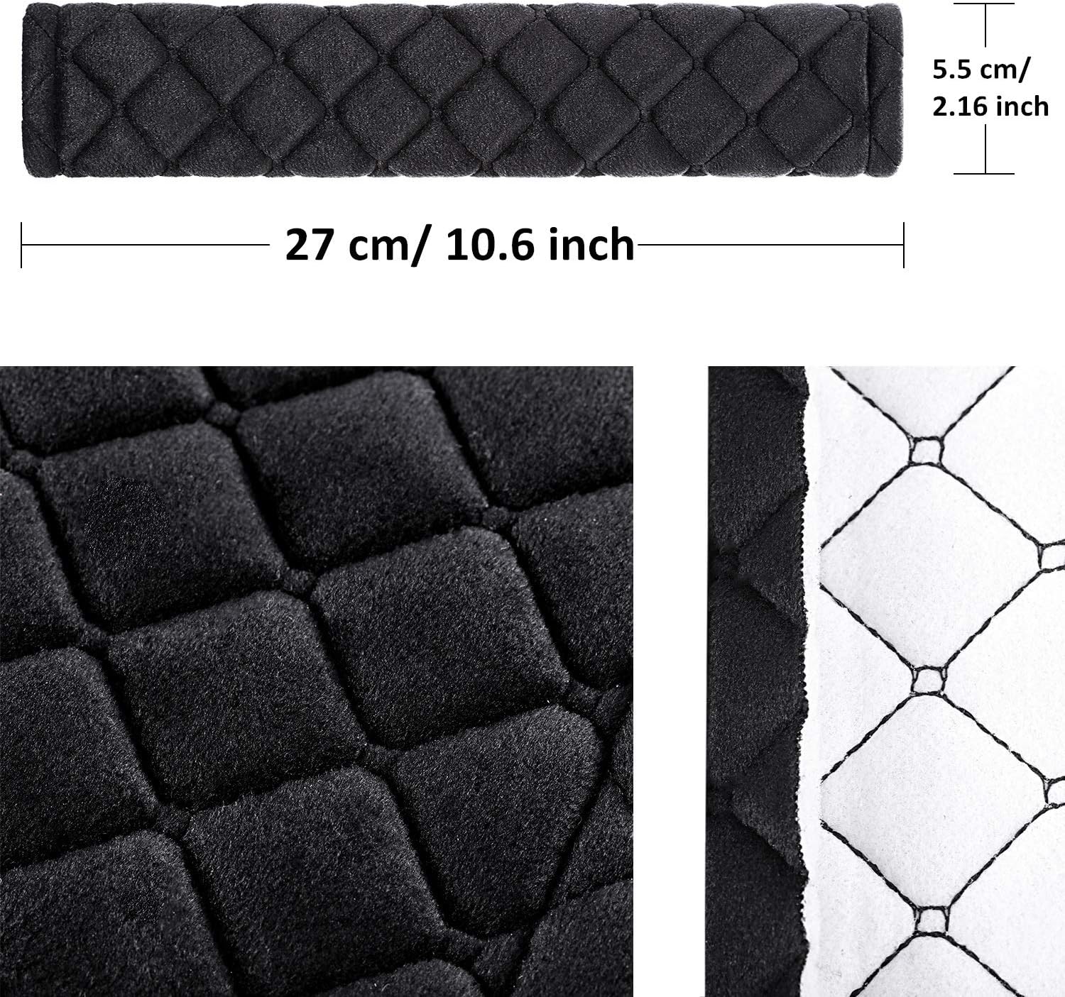 4 Pack Seat Belt Cover Extra Long Seat Belt Pads for Car Soft Comfort Shoulder Strap Covers Harness Pads Helps Protect Your Neck and Shoulder 10.6 Inch,Black