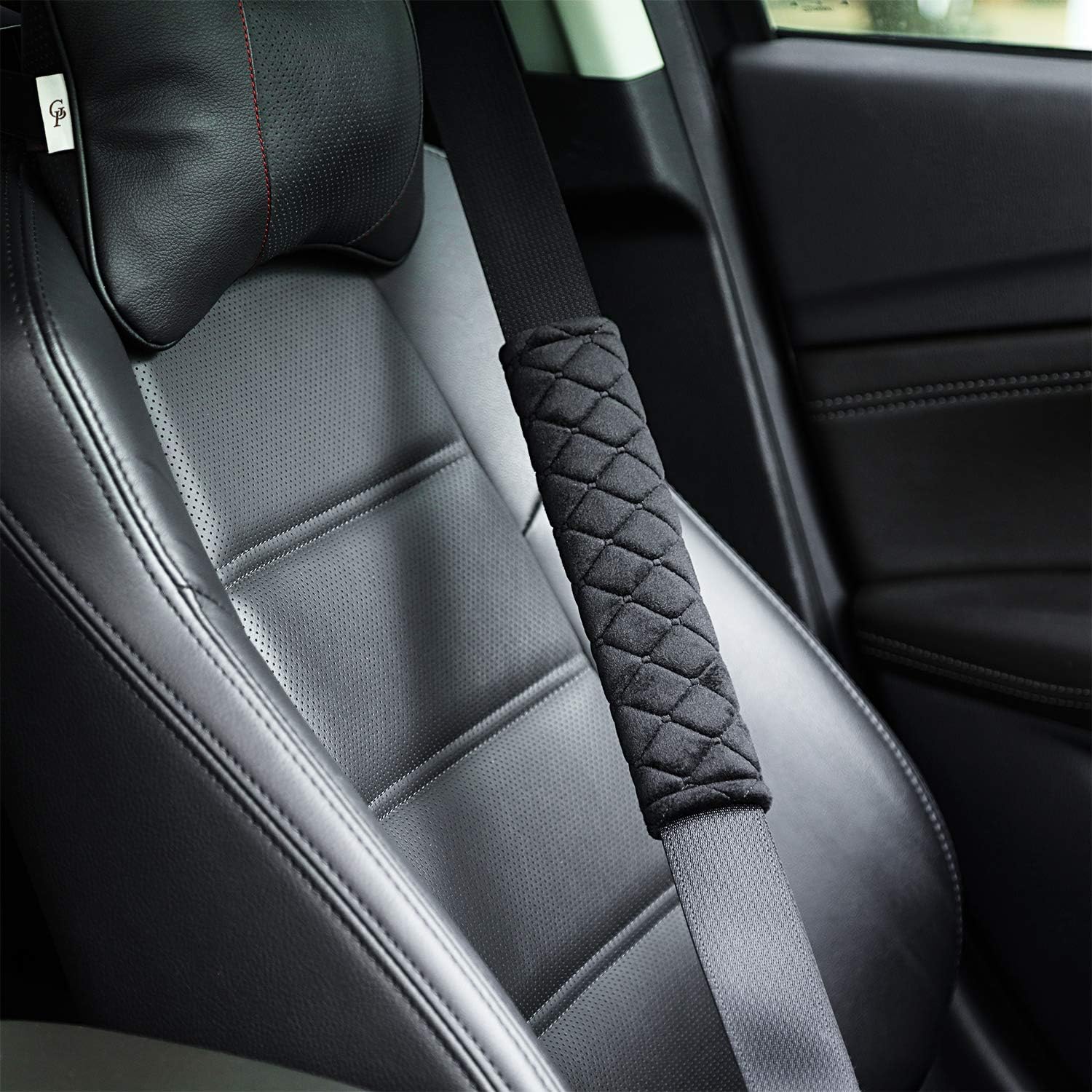 4 Pack Seat Belt Cover Extra Long Seat Belt Pads for Car Soft Comfort Shoulder Strap Covers Harness Pads Helps Protect Your Neck and Shoulder 10.6 Inch,Black