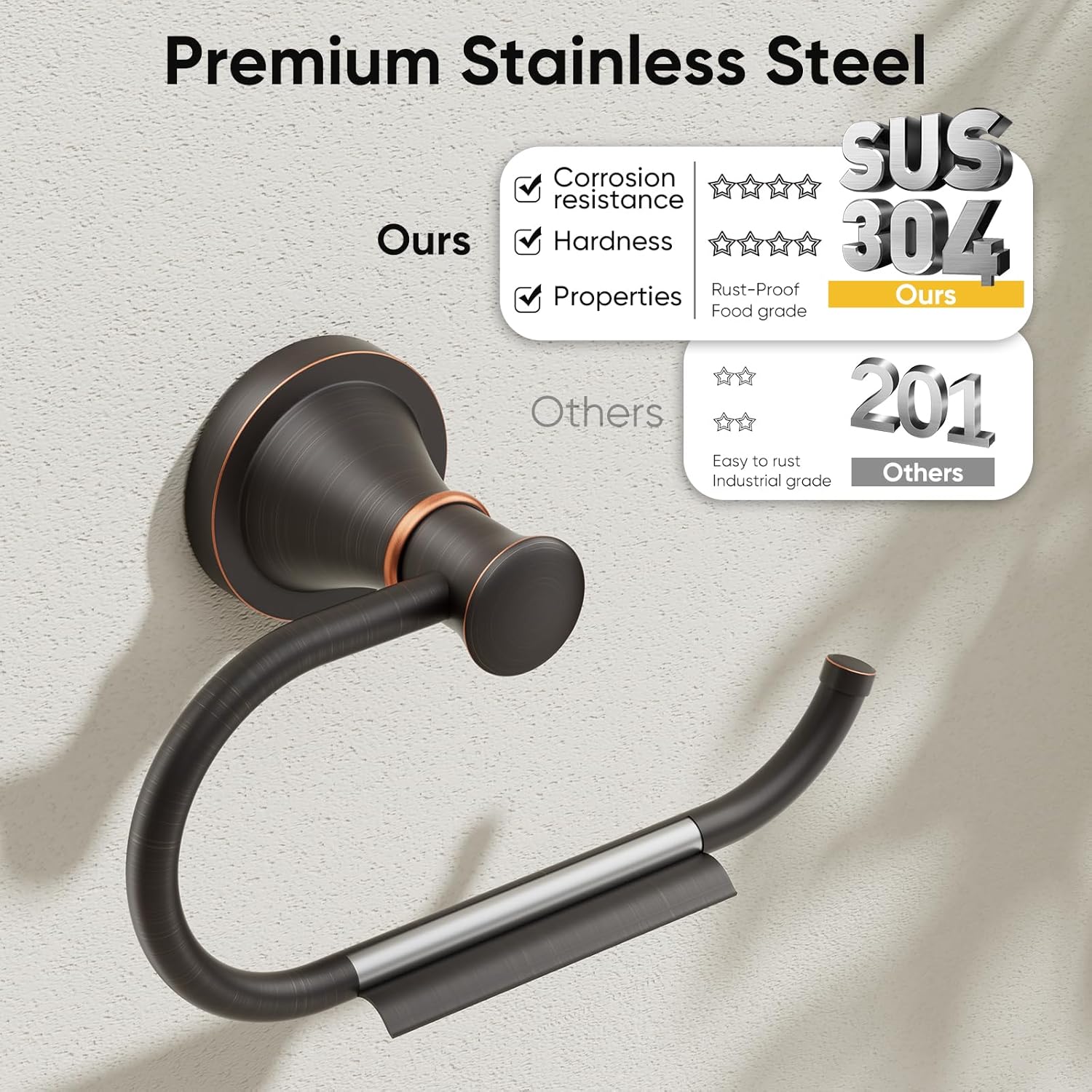Oil Rubbed Bronze Toilet Tissue Paper Holder Oil Rubbed Bronze Bathroom Accessories Toilet roll Paper Hanger, Wall Mounted, Rustproof