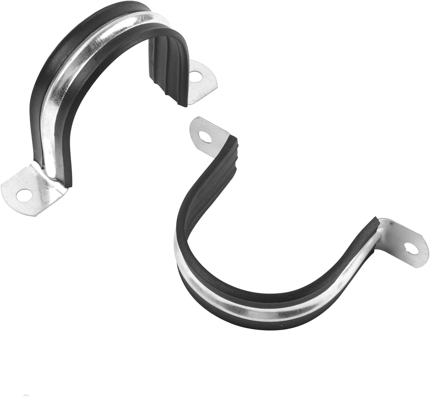 1 Inch Reinforced Rigid Pipe Strap, 2 Holes U Bracket Cable Clamp Hanger, Rubber Cushioned Insulated Clamp, Conduits Strap Clamps for Pipe Fixing on Various Surfaces, 10 PCS 25mm