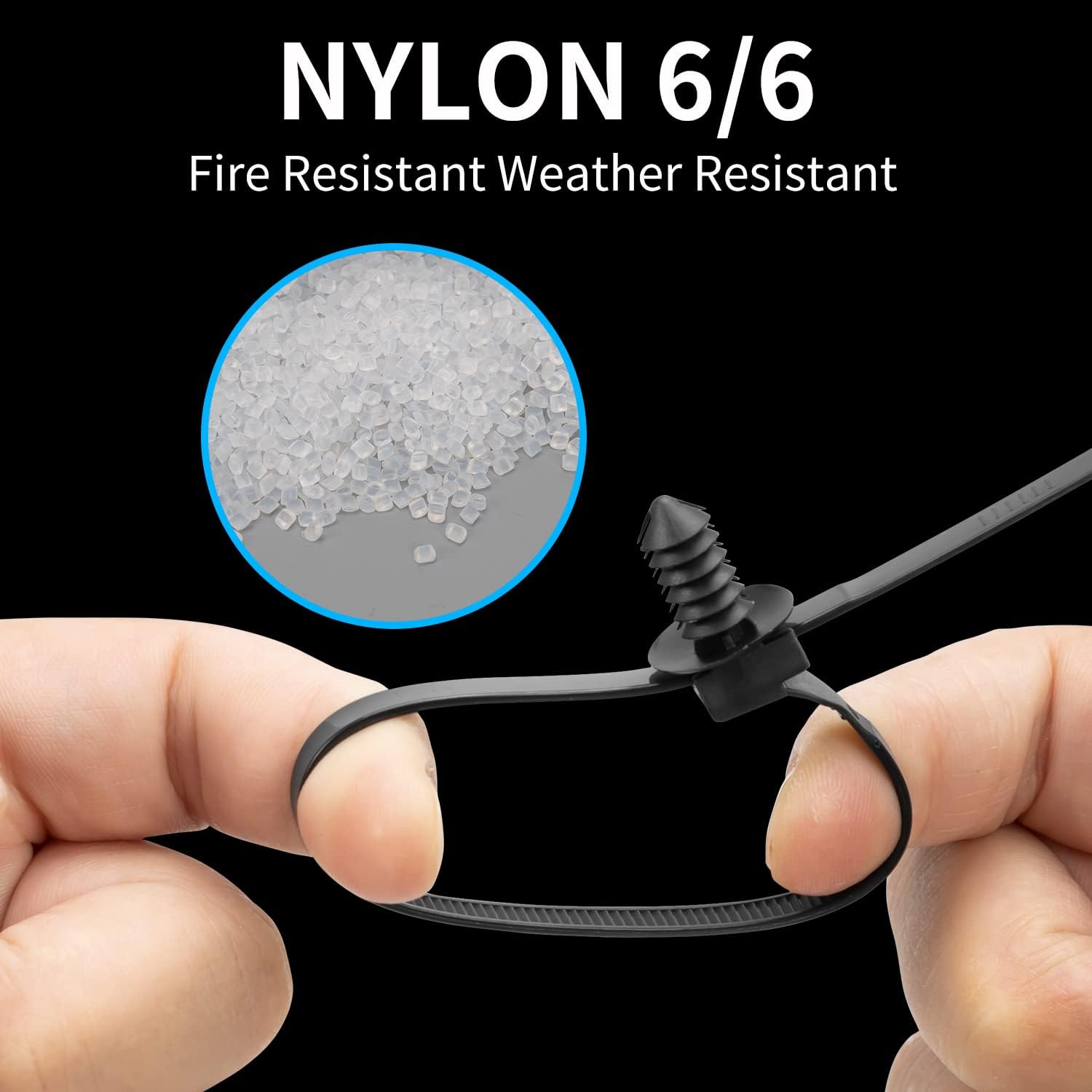 100PCS Fir Tree Nylon Push Mount Zip Ties, Heavy Duty Wire Ties, 2 in 1 Self Locking UV Resistant Assortment for Indoor Wire Tying 8.3"x0.22"
