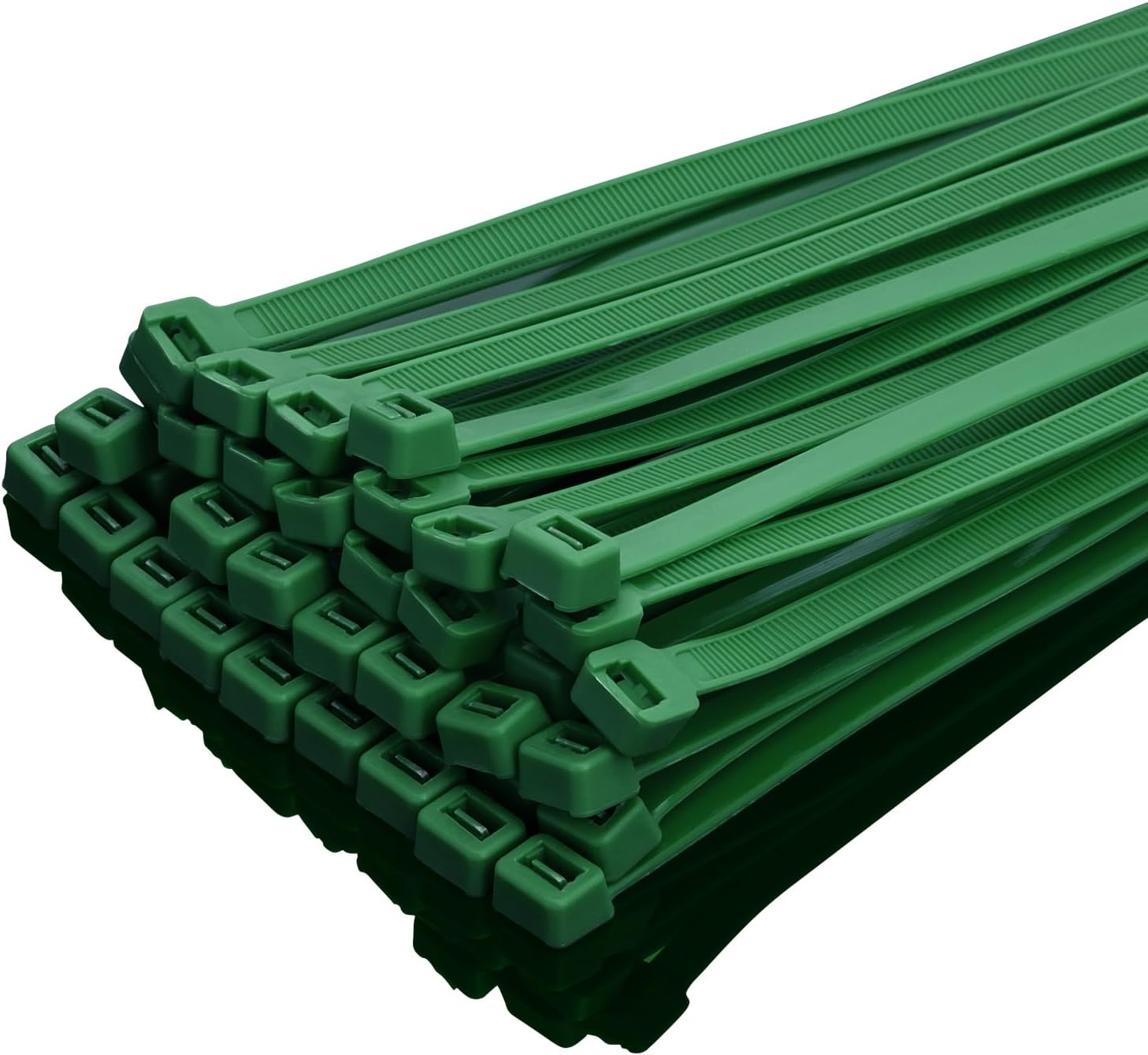 12 Garden Green Zip Ties Heavy Duty 100 Pack, 120 LBS Tensile Strength, Premium Nylon Cable Wire Ties, Self-locking Plastic Ties for Indoor and Outdoor Use