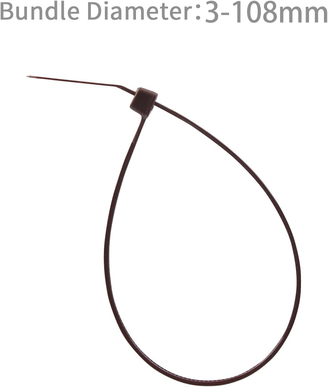 100PCS Cable Zip Ties Heavy Duty, Premium Nylon Plastic Wire Ties with 50 Pounds Tensile Strength, Self-Locking Black Nylon Zip Ties for Indoor and Outdoor 16 inch, Brown