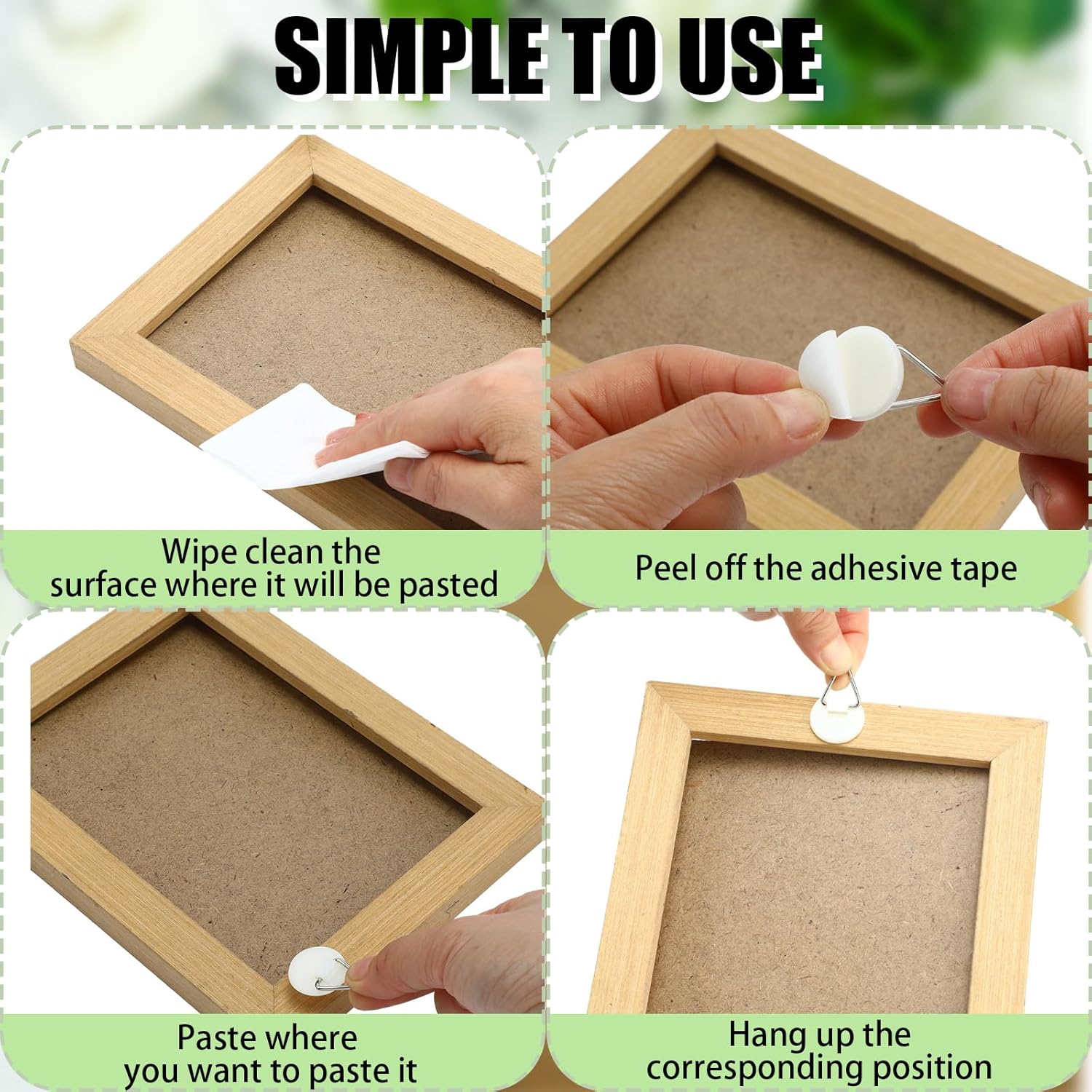 45 Pcs Adhesive Picture Hanger Foamboard Picture Hanging Hooks Without Nails Plastic Sticky Photo Hooks for Home Wall Art Photo Frame Bathroom Closet Round,Square