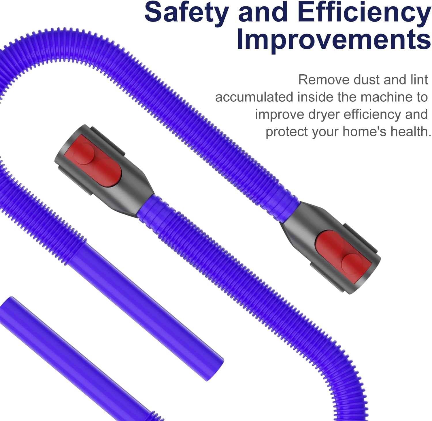 Dryer Lint Vacuum Attachment Compatible with Dyson V15 V12 V11 V10 V8 V7 Gen5 Cordless Vacuum Cleaner, Flexible Dryer Vent Cleaner Kit Lint Removal Tool Purple 【V7V8-V15】Dryer Lint Vacuum Attachment