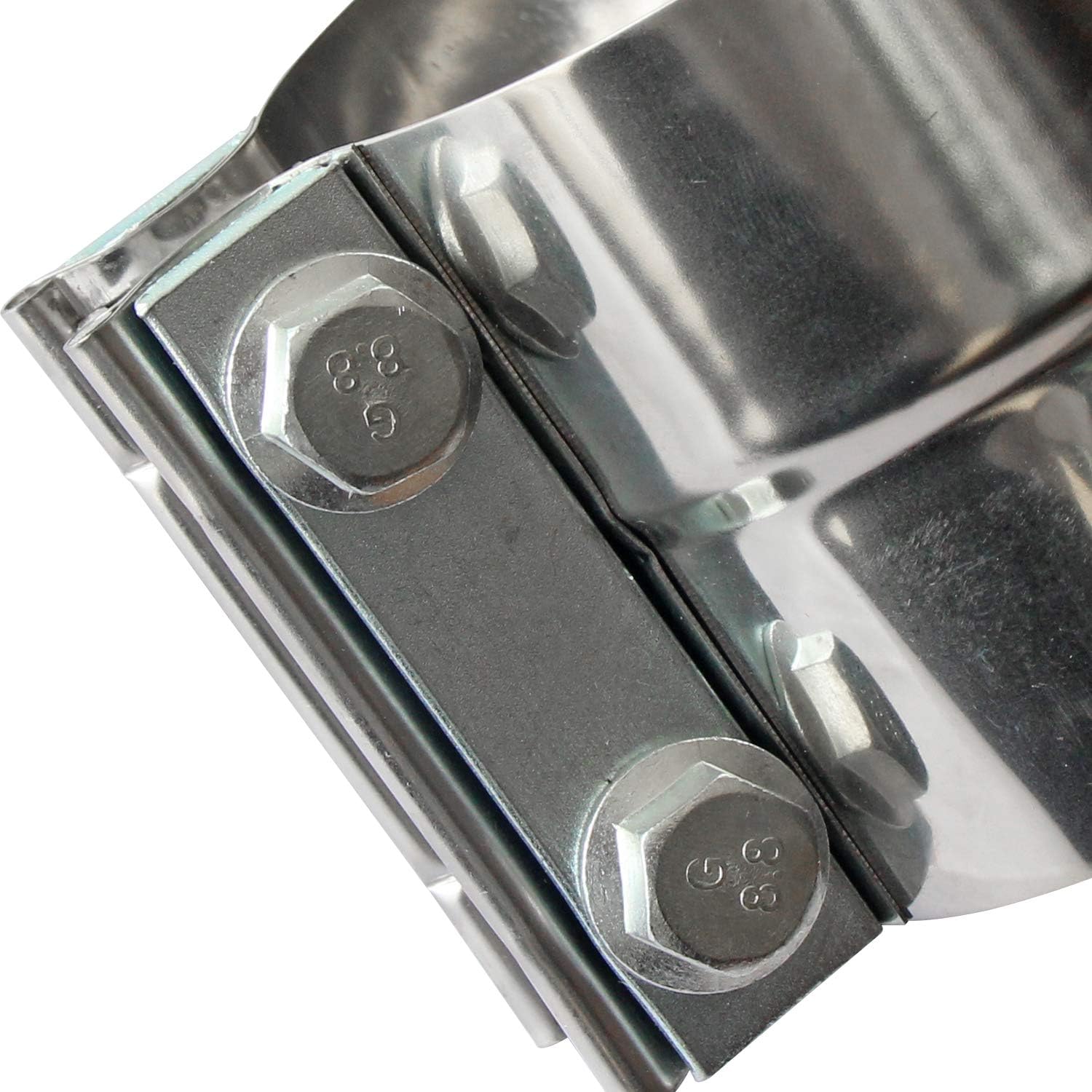 4" Lap Joint Exhaust Band Clamp - Stainless Steel With 1 Block 2Pcs For 4" Od To 4" Id Exhaust Pipe, Muffler, Elbow And Exhaust Tubing Connection 2 Pack