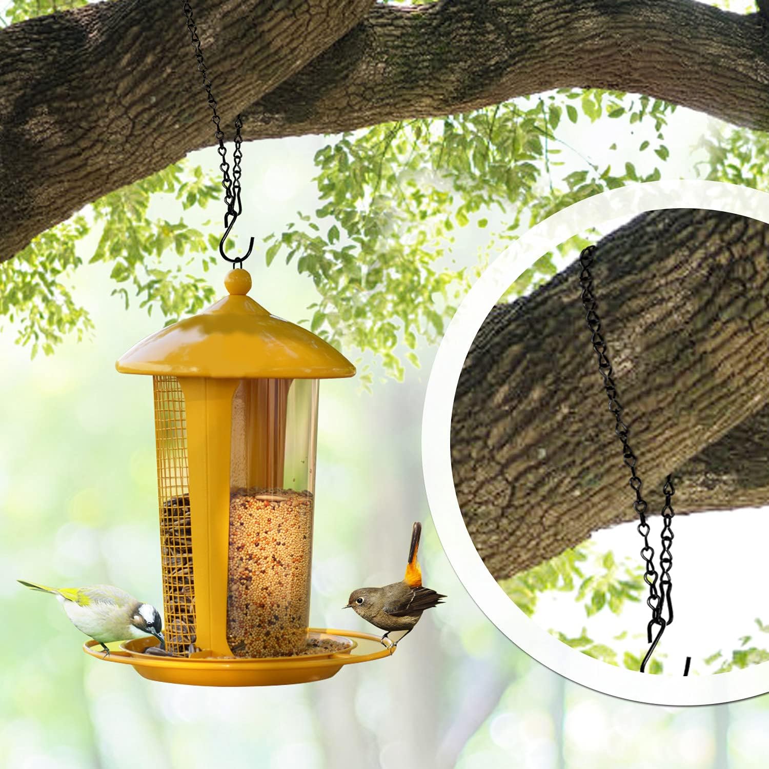 12 Pack 9.5 Inch Hanging Chain for Bird Feeders, Planters, Lanterns, Wind Chimes, Billboards, Chalkboards and Ornaments Black