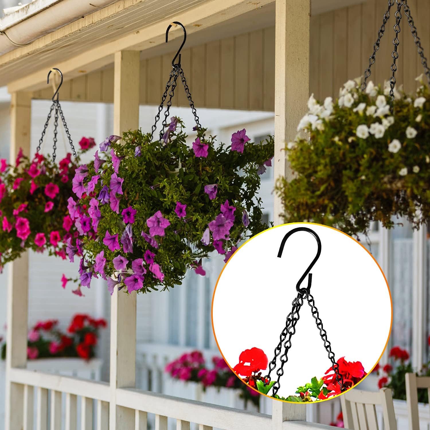 12 Pack 9.5 Inch Hanging Chain for Bird Feeders, Planters, Lanterns, Wind Chimes, Billboards, Chalkboards and Ornaments Black