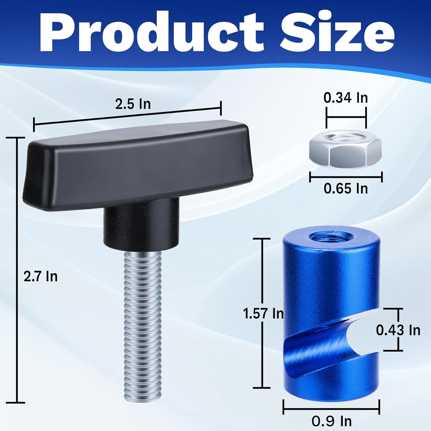 2 PCS Car Hood Prop Struts Clamp, Hood Strut Clamp, Car Lift Support Retaining Clip, 0.43 Inch Hood Lift Support Clip for Car, Automotive Tools for Tailgate Hatch Car Trunk Blue
