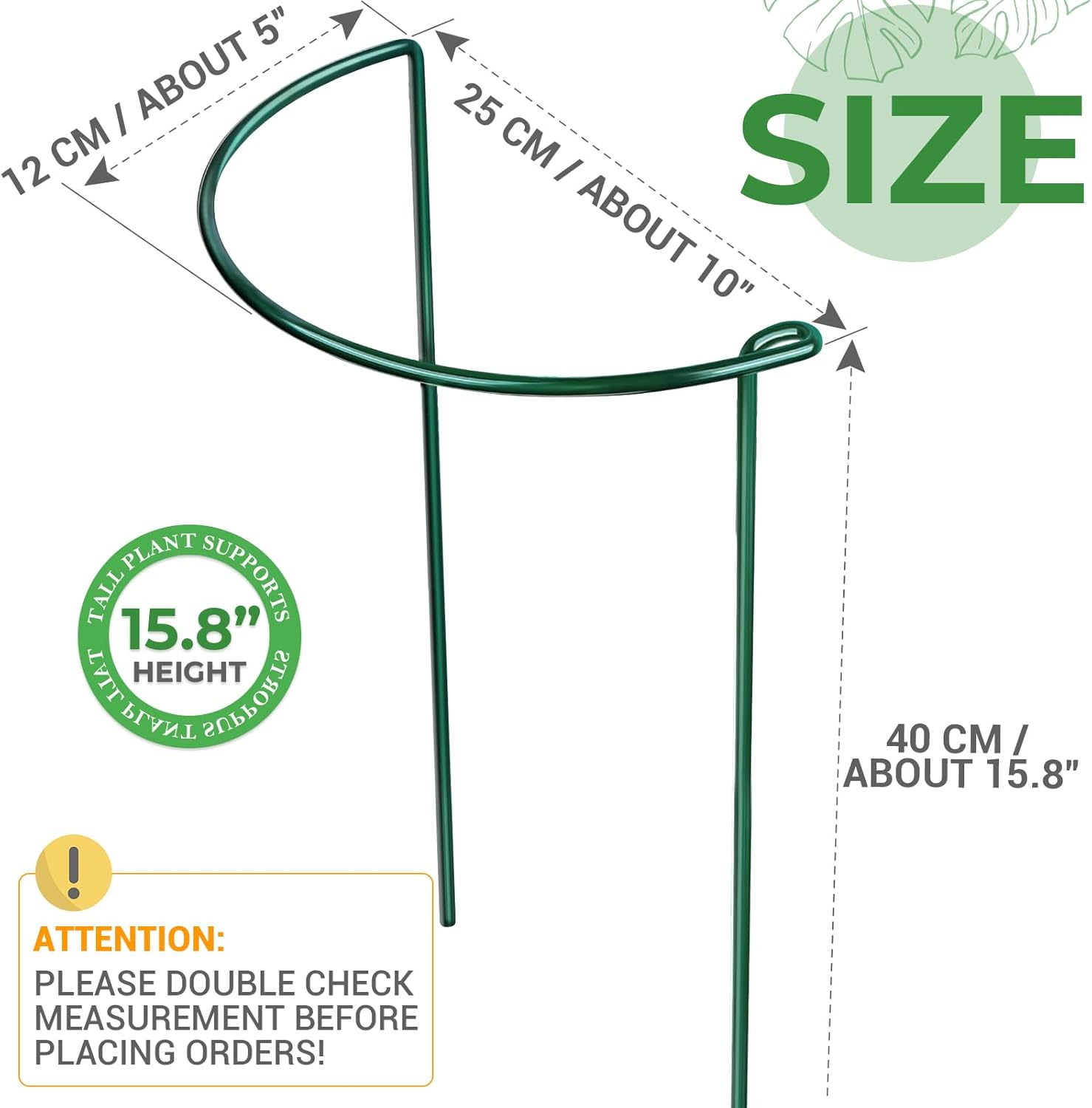 6 Pack Plant Support Plant Stakes, Metal Peony Support, Garden Plant Supports, Plant Cage, Plant Support Ring, Plant Support Stakes for Peony, Tomato, Hydrangea, Indoor Plants, 9.8 W x 15.7 H