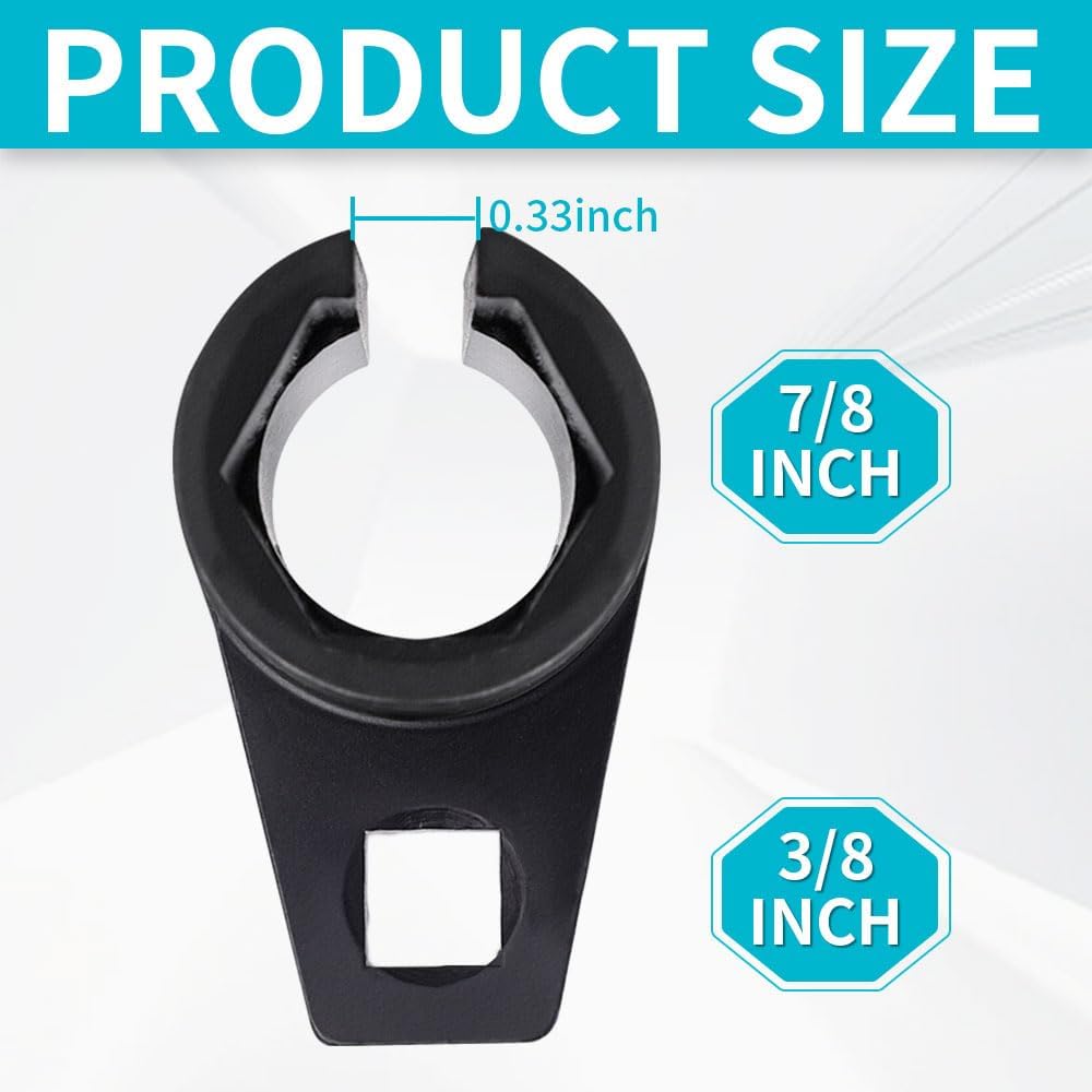 Offset O2 Sensor Socket, 7/8-Inch 22mm with 3/8-Inch Drive, Universal Fit for Vehicle Oxygen Sensor Removal