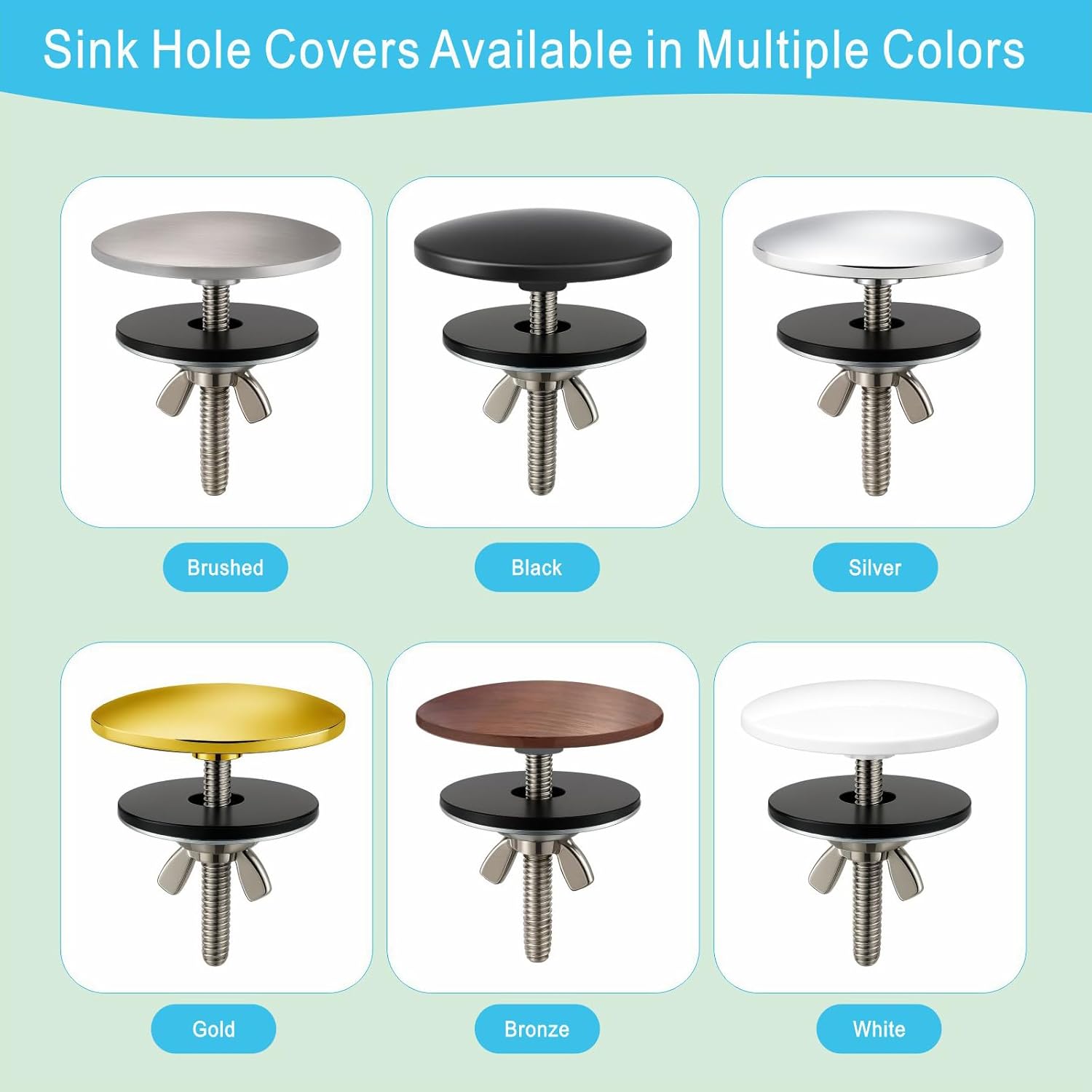 2-Inch Faucet Hole Cover, Sink Hole Cover, Solid Brass Chrome-Plated Kitchen Sink Tap Hole Plate Stopper Cover for Home Kitchen and Bathroom, Kitchen Sink Hole Covers Silver