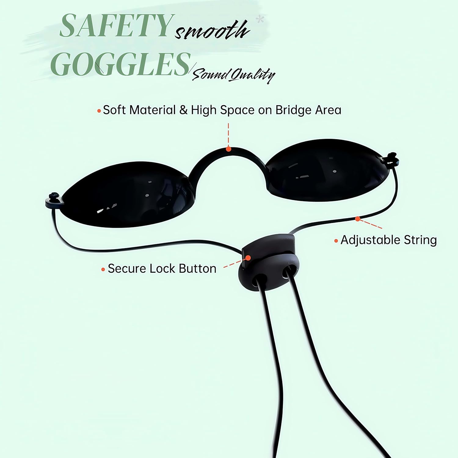 See-Through Safety Goggles Pack of 2, Transparent Safety Glasses for Tanning Use, and Half-clear Eye Protection, 2 Separate Storage Cases Included