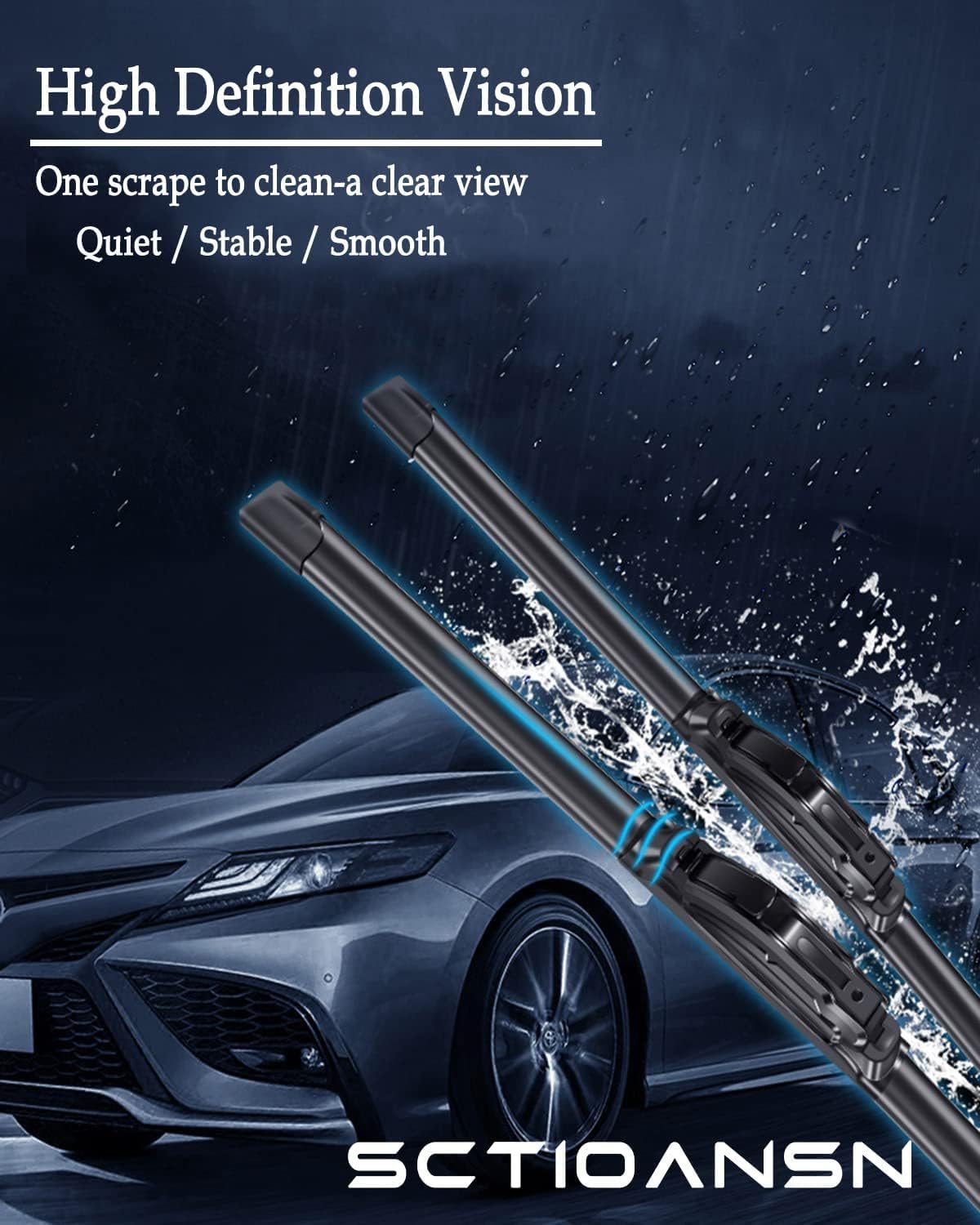 2Pcs Windshield Wipers-22" + 22" Premium All-Seasons Auto Windshield Wiper Blades for My Car Set of 2 -J-Hook