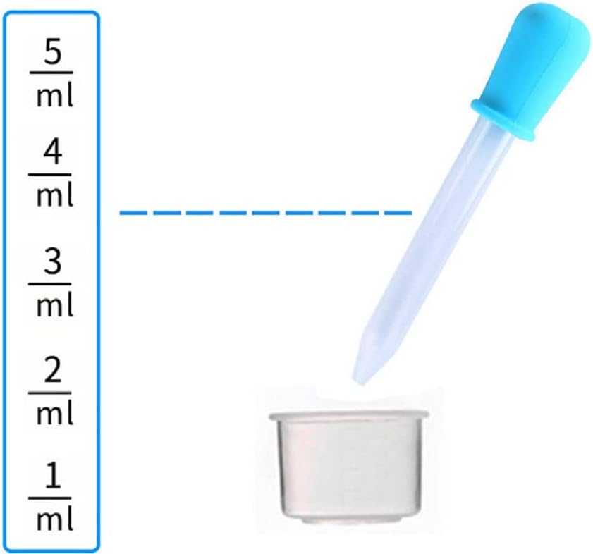 5ml Liquid Droppers Clear Medicine Silicone and Plastic Pipettes Eye Dropper with Bulb Tip for Kids Candy Molds 8 Pack