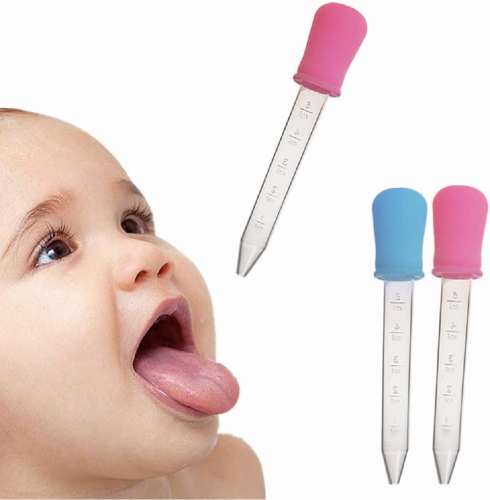 5ml Liquid Droppers Clear Medicine Silicone and Plastic Pipettes Eye Dropper with Bulb Tip for Kids Candy Molds 8 Pack