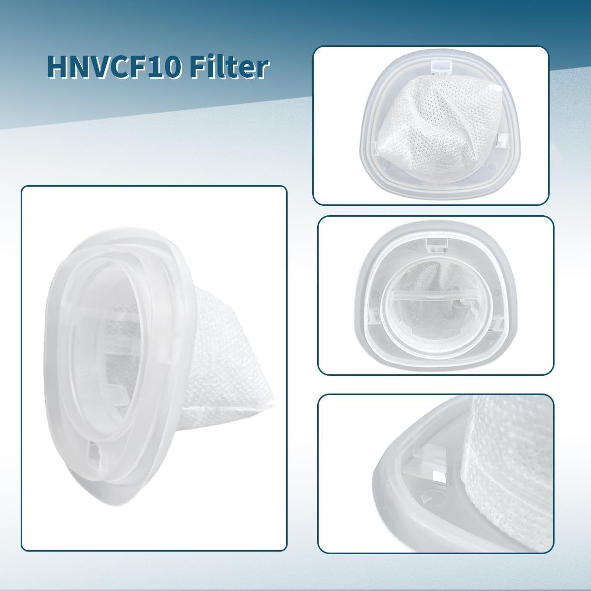 6-Pack Replacement Filter Compatible with BLACK+DECKER HNVCF10 Vacuum Cleaner - Washable Reusable Foam Filter with Hole Design for BDH1000CHV BDH1200NVAV BDH7200CHV