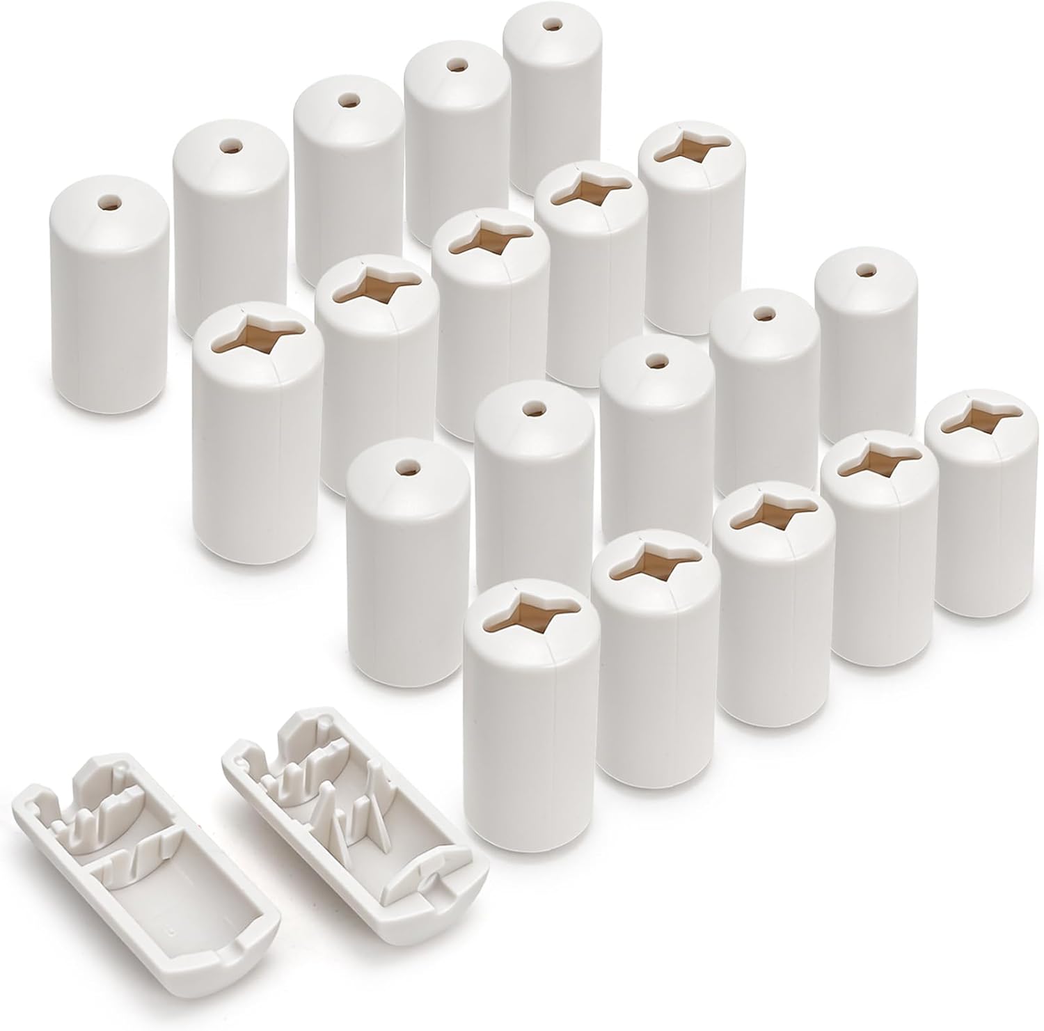 20 Packs Pull Cord Knobs for Window Blind, Safety Breakaway Condensers, White Cylinder Blind Tassels Pendant, Decorative Drops End Home Office Roman Shades Accessories