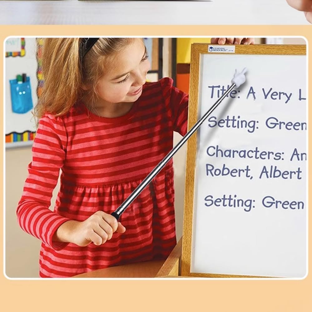 Teacher Pointer Sticks Finger,Pointer for Classroom,Telescoping Hand Pointer, Retractable Classroom Fingers Elementary School Kindergarten Teacher,Classroom Supplies 1 PCS, Black Black 1 PCS
