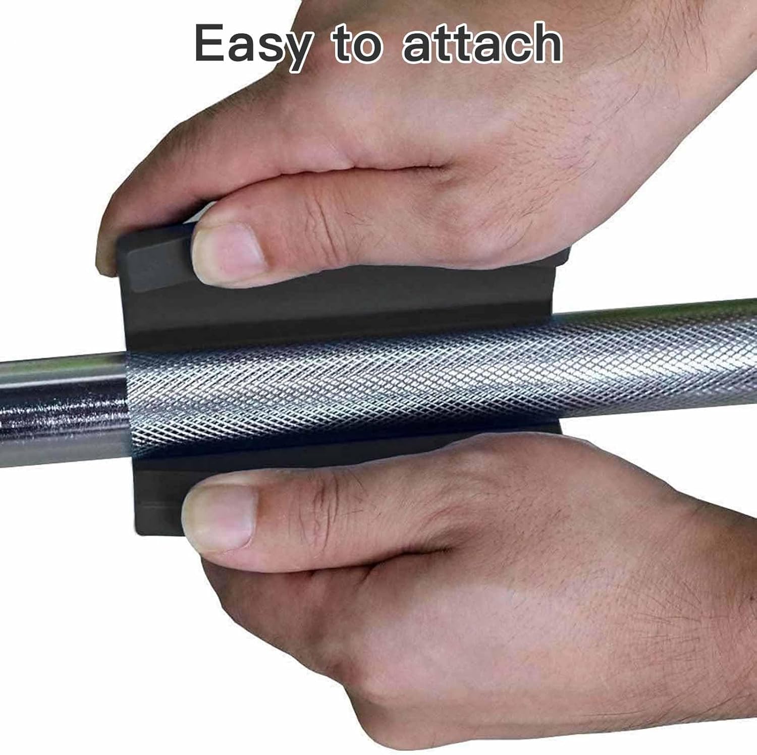 Thick Dumbbell & Barbell Grips for Weightlifting - High-Density Silicone Rubber, Non-Slip Gym Muscle Growth, Hand Stress Relief, Arm Blaster Adapter 1 Pair Black