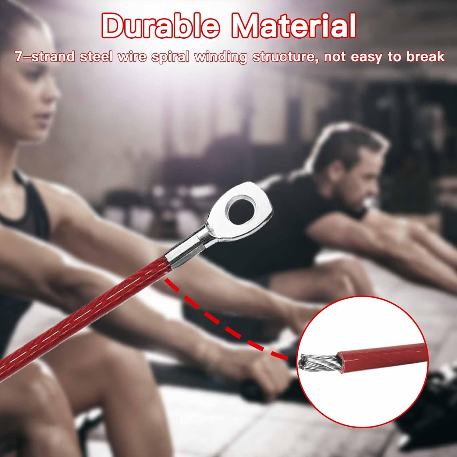 Replacement Cables for Home Gym, Fitness Pulley Cable, Weight Machine Cable -Thick 5mm 0.2inch Heavy Duty Steel Wire Rope Gym 138''