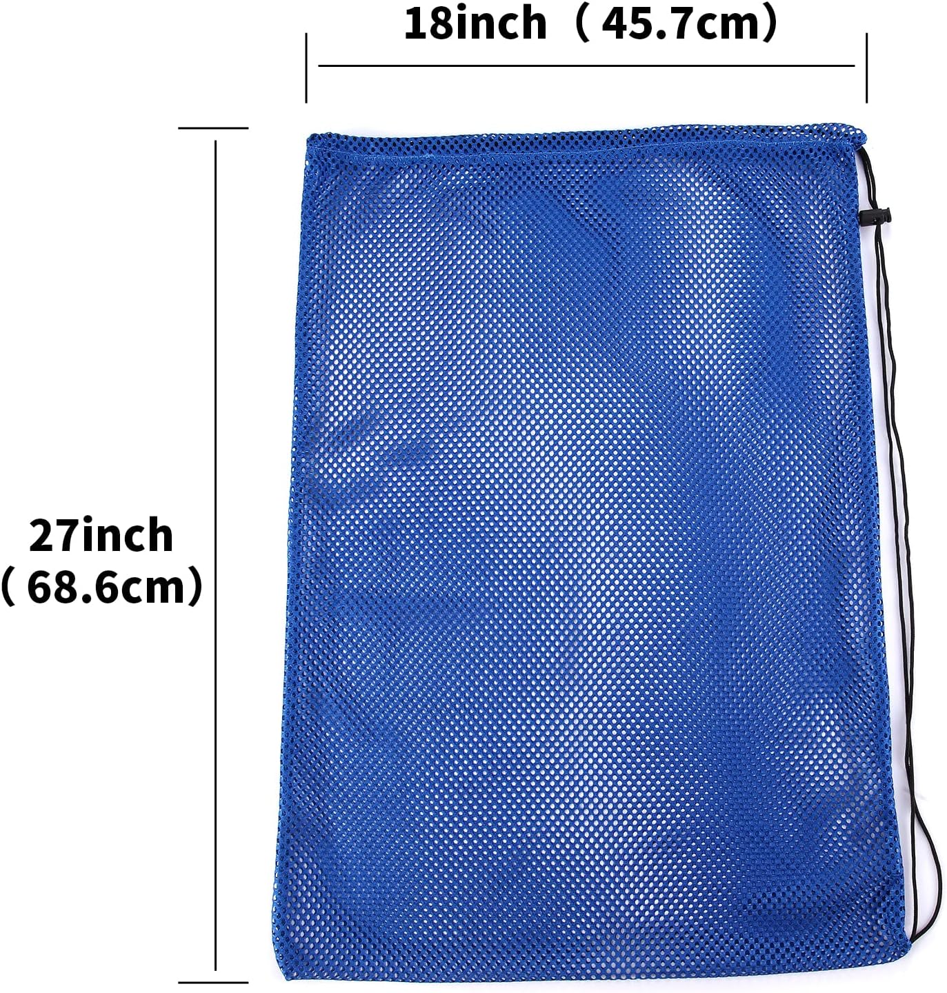 2 Packs Mesh Gear Bag for Snorkel Equipment, Oversized 18" x 27" Dive Scuba Diving Backpack Snorkeling, Fins, Swimming Gear, Beach and Sports Equipment Black & Blue