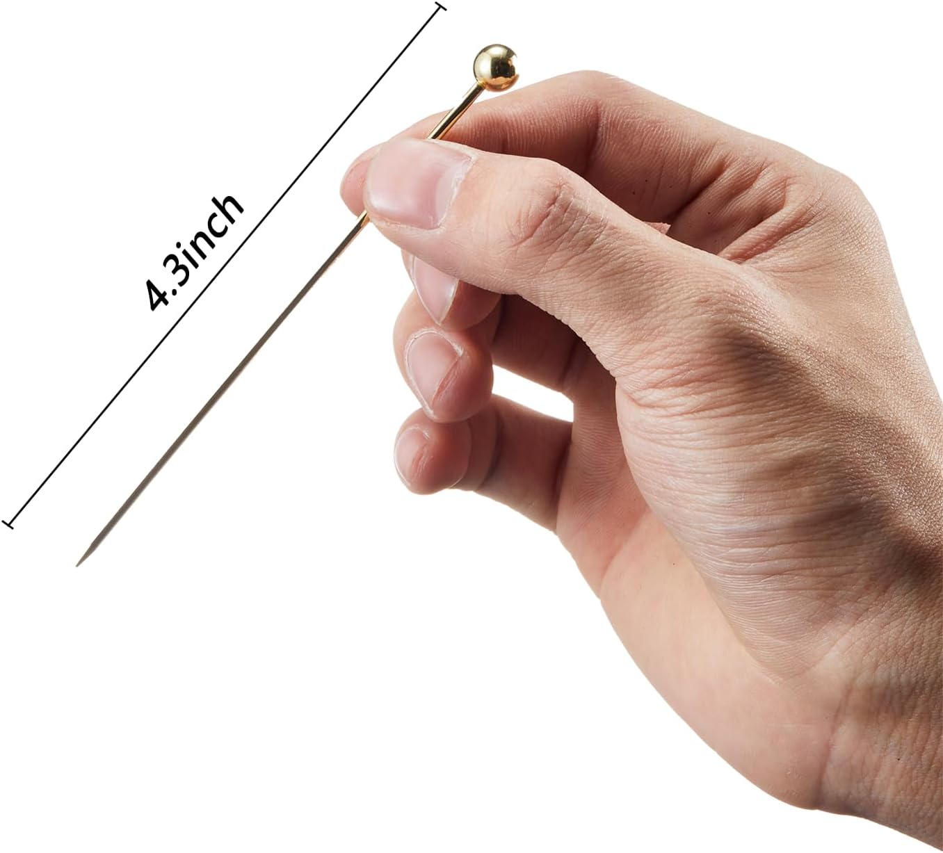 20 PCS Stainless Steel Cocktail Toothpicks, Picks for Drinks, Reusable Skewers Metal Tooth Appetizers 4.3 Inch