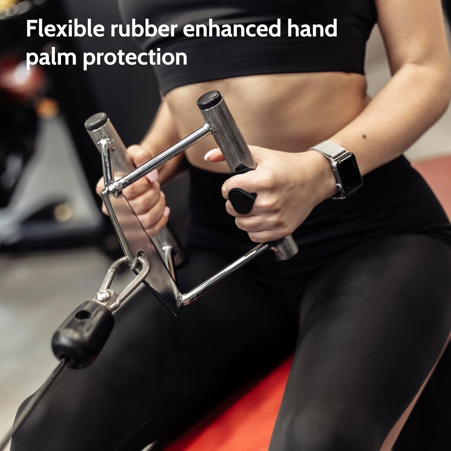 Weight Lifting Grips - Rubber Anti-Slip Workout Grips, Ergonomics Hand Protector Gloves for Gym Training and Exercise, Dumbbell, Bar Pad, Pull Up Men Women, No Sweaty Black