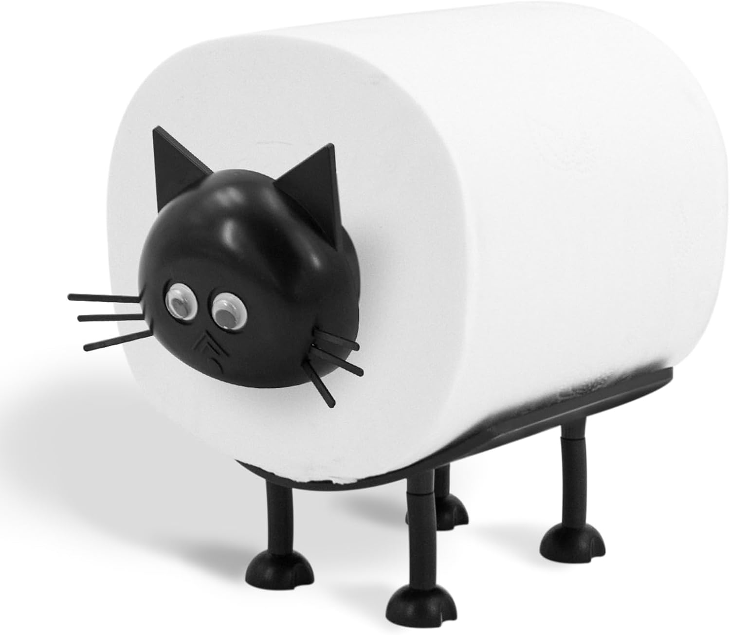 Cat Toilet Roll Holder: Tissue Paper Storage Stand - 3D Printed Black Loo Holder Bathroom Set for Shelf Housewarming Gift Decor Cat-1Pcs Cat-1pcs