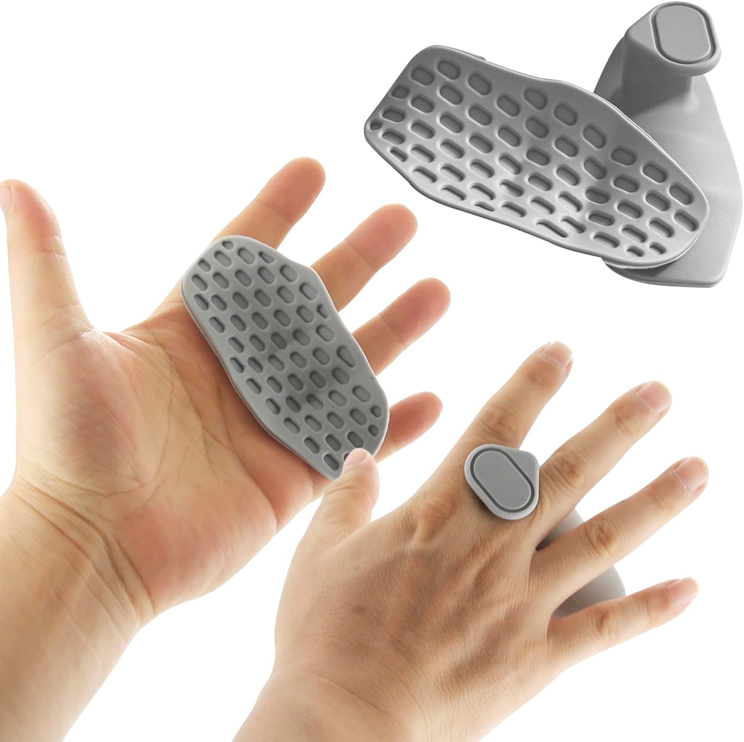 Weight Lifting Grips - Rubber Anti-Slip Workout Grips, Ergonomics Hand Protector Gloves for Gym Training and Exercise, Dumbbell, Bar Pad, Pull Up Men Women, No Sweaty Grey