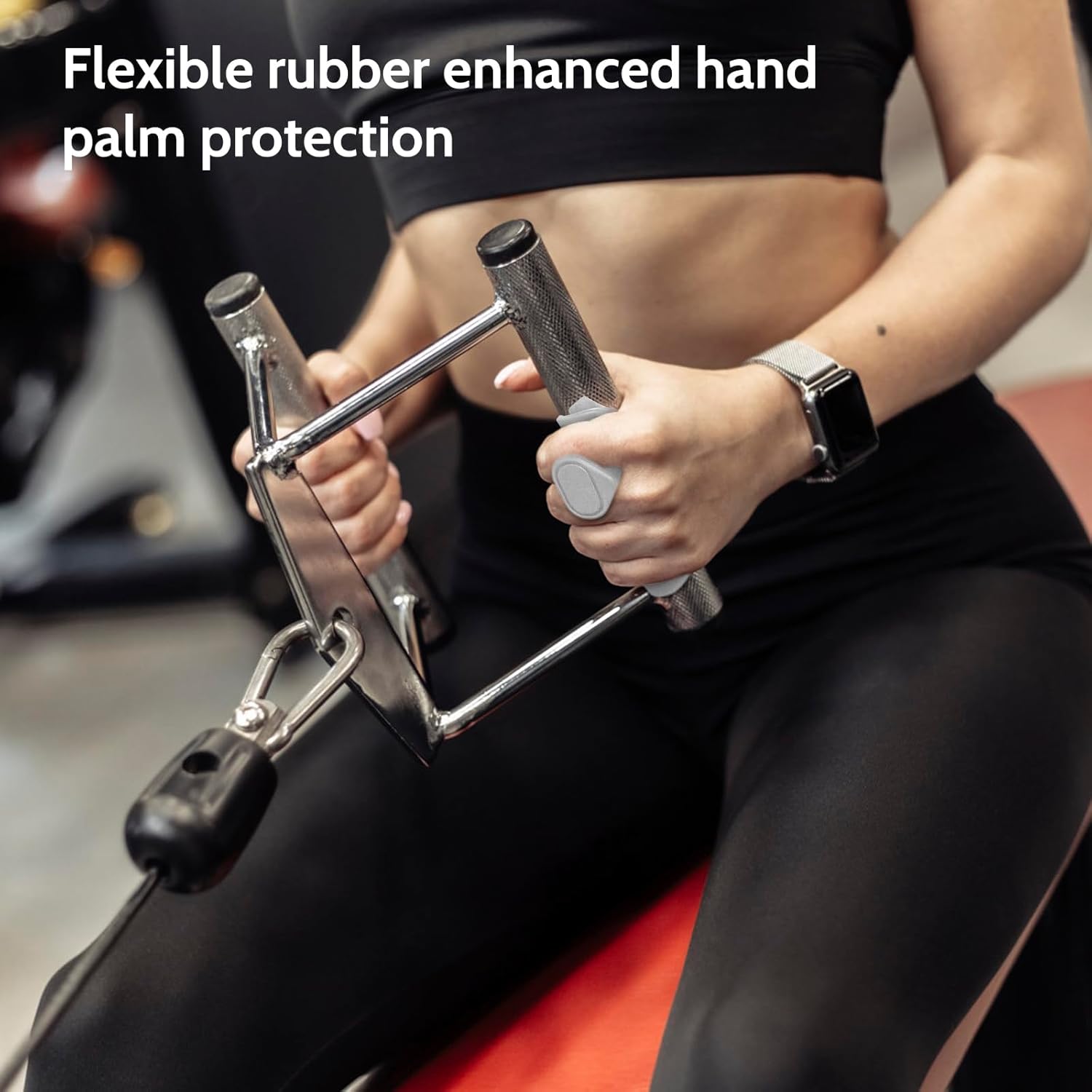 Weight Lifting Grips - Rubber Anti-Slip Workout Grips, Ergonomics Hand Protector Gloves for Gym Training and Exercise, Dumbbell, Bar Pad, Pull Up Men Women, No Sweaty Grey
