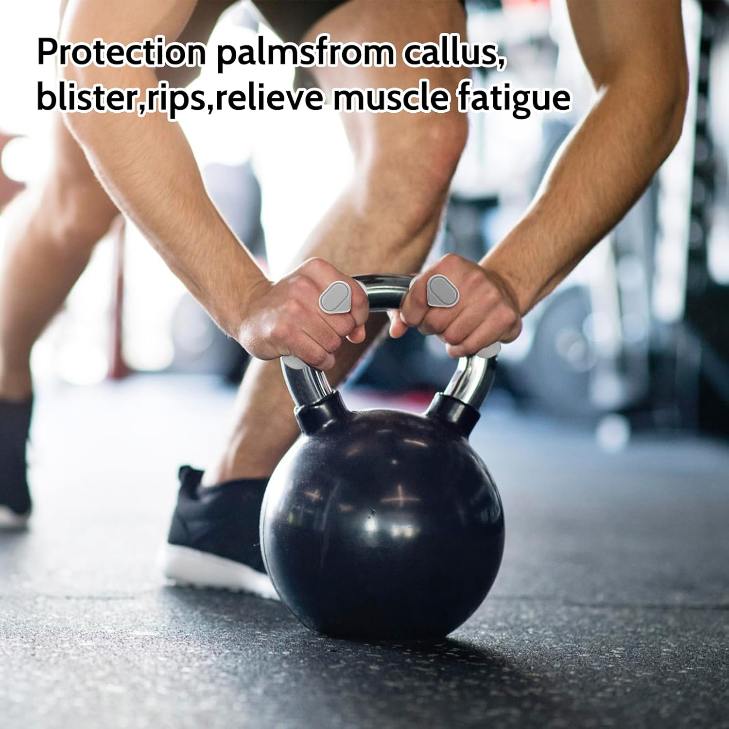 Weight Lifting Grips - Rubber Anti-Slip Workout Grips, Ergonomics Hand Protector Gloves for Gym Training and Exercise, Dumbbell, Bar Pad, Pull Up Men Women, No Sweaty Grey