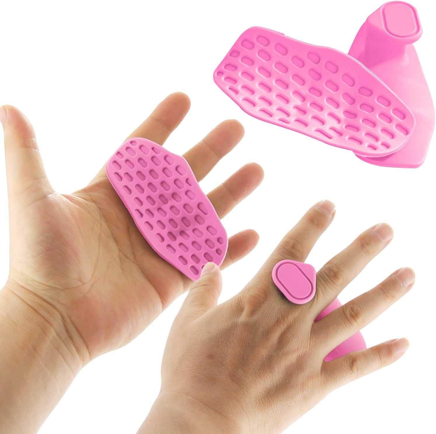 Weight Lifting Grips - Rubber Anti-Slip Workout Grips, Ergonomics Hand Protector Gloves for Gym Training and Exercise, Dumbbell, Bar Pad, Pull Up Men Women, No Sweaty Red