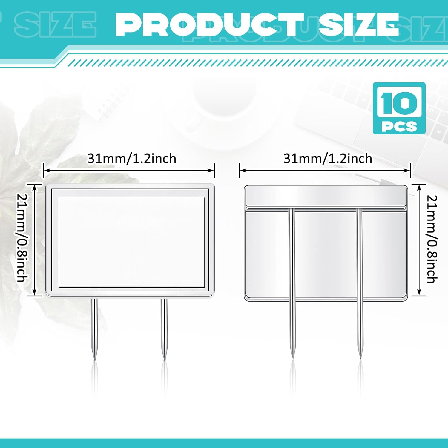 10 Pcs Silver Cubicle Pins Partition Long Push Fabric Clips Name Plate Holders for Office Furniture Corkboard Mounting