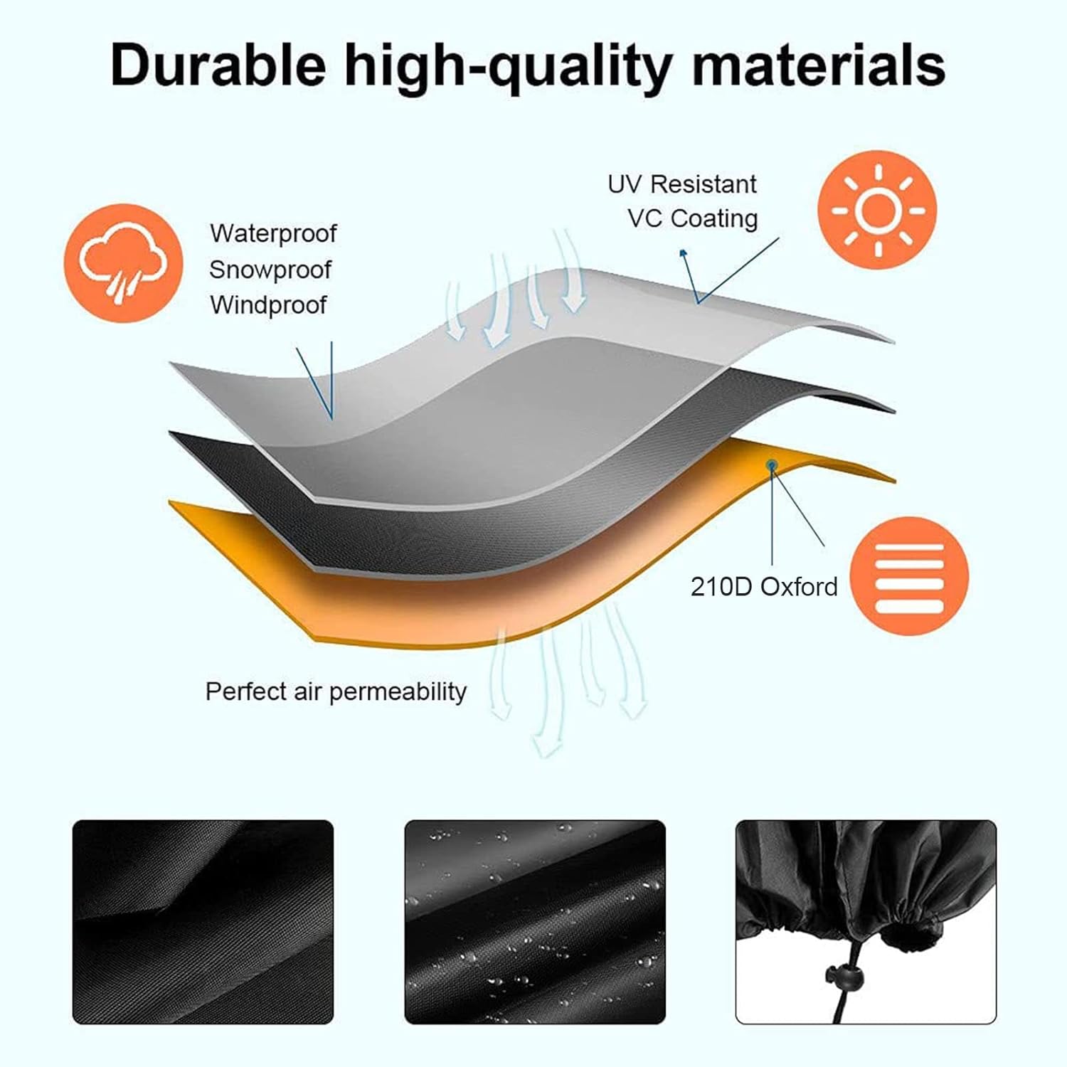 55 Gallon Drum Cover, 210D Oxford Cloth Water Storage Barrel 25 x 37 Inch Outdoor Waterproof Rain Snow Bucket lid with Drawstring, UV Protection, Anti Dust 2 Pcs