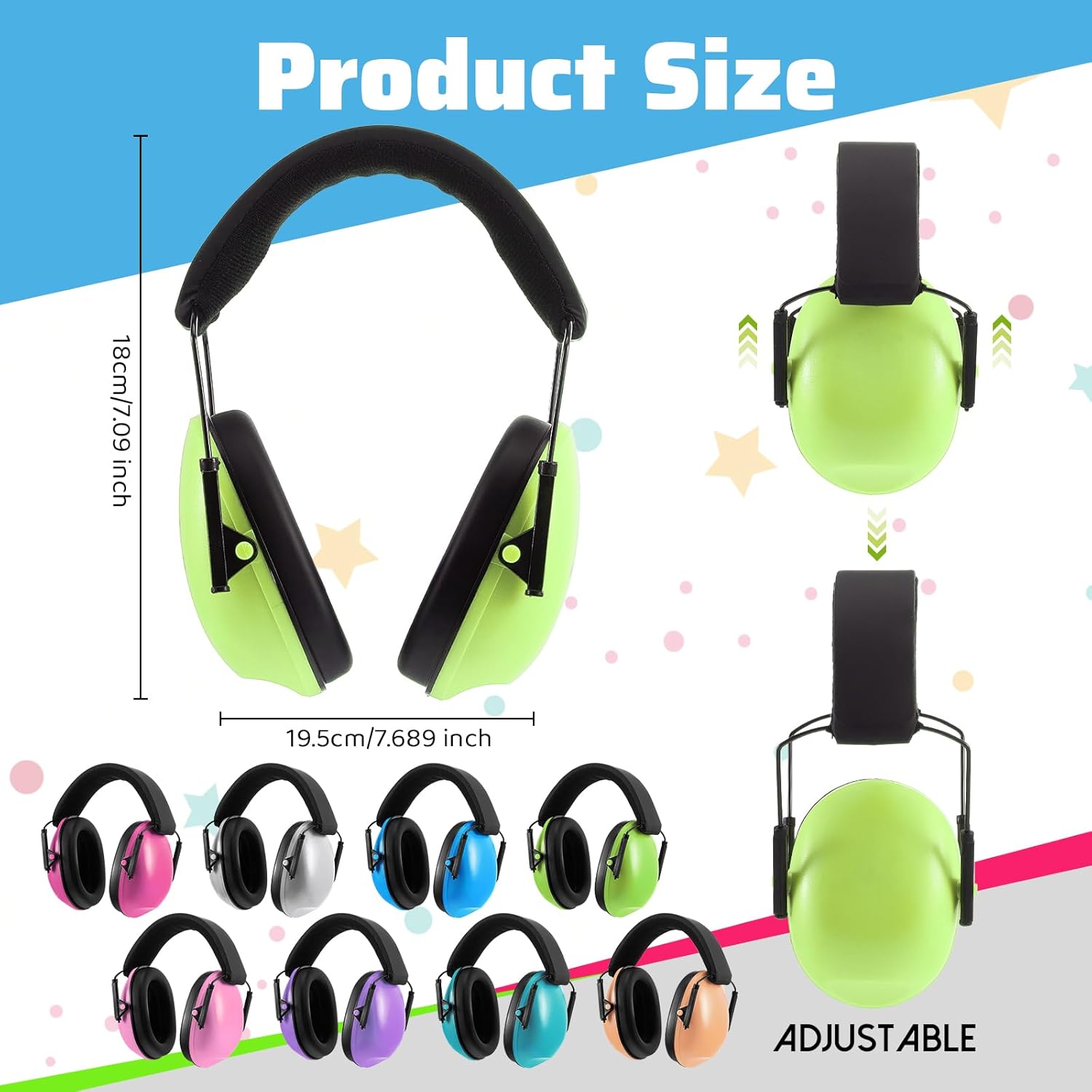 8 Pcs Kids Ear Protection Noise Cancelling Headphones Reduction Muffs 27dB Hearing 8 Colors Colors