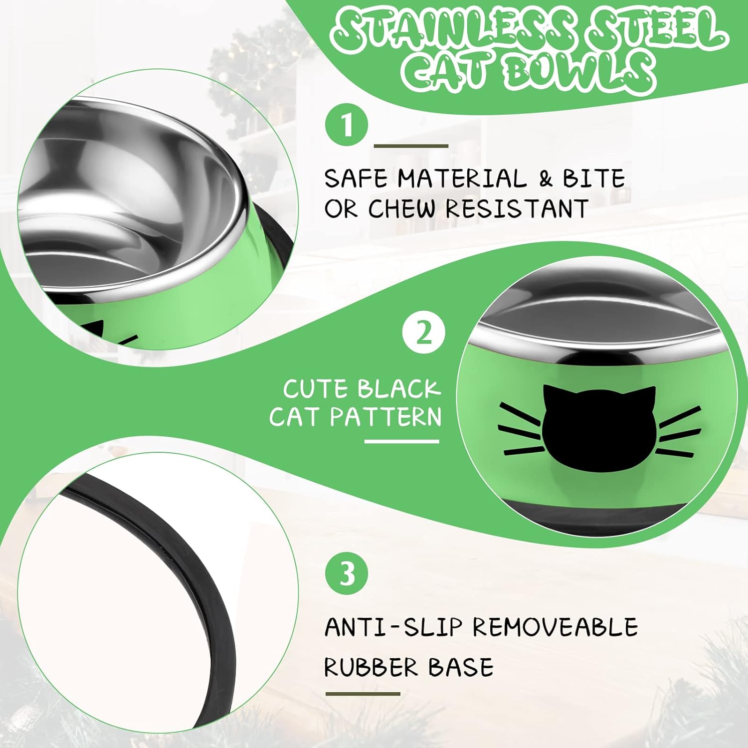 6 Pcs Cat Bowls for Food and Water Dishes Stainless Steel Pet 7 oz Anti Slip Metal Dish with Removable Rubber Base Thick Feeding Indoor Kitten Small Dog Classic Color Classic Color