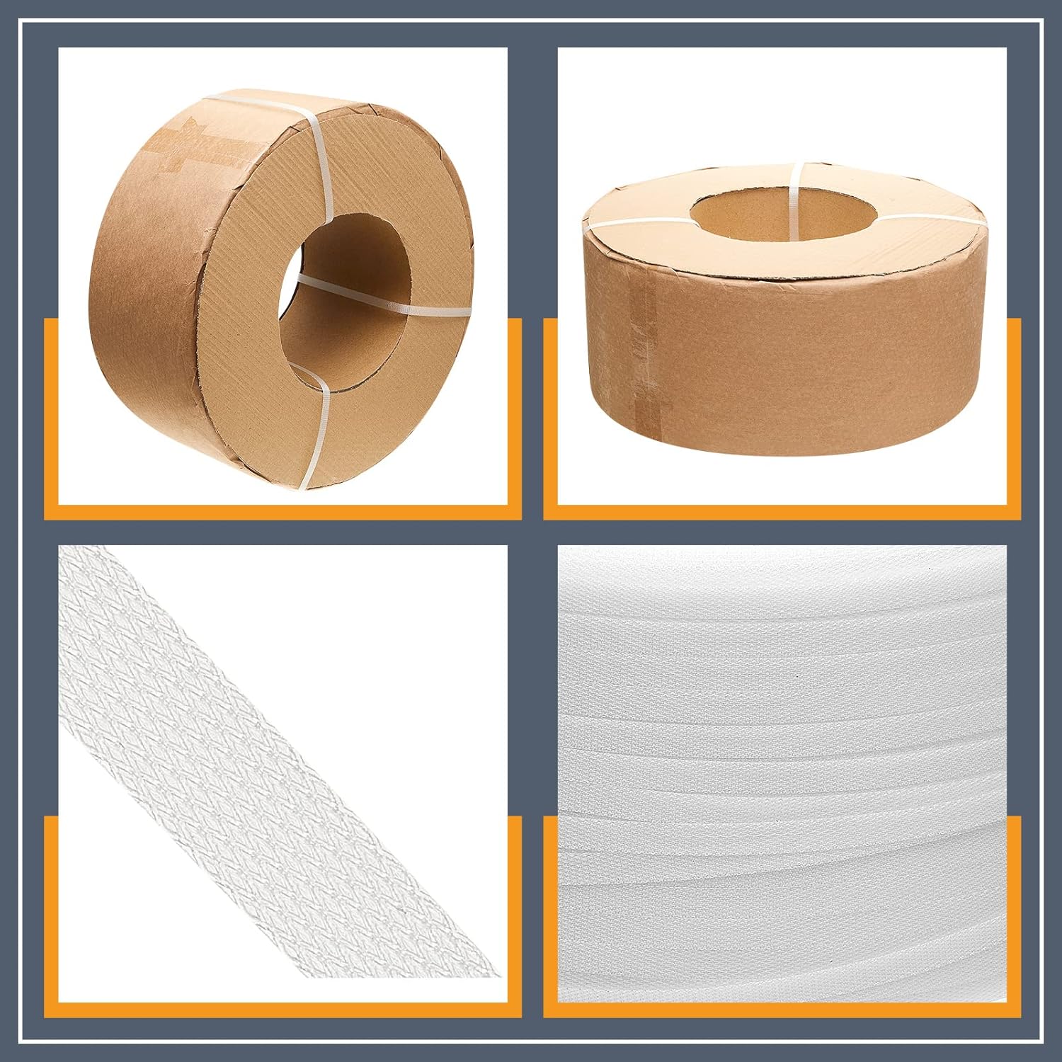1/2 Inch Strapping, Polypropylene PP Heavy Duty Poly Packaging Strapping Roll 440 Lbs Break Strength for Banding Packing Industrial Machine 9900 ft,White White 9900 ft