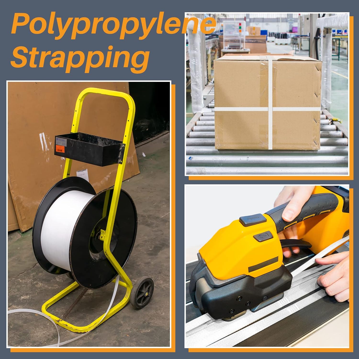 1/2 Inch Strapping, Polypropylene PP Heavy Duty Poly Packaging Strapping Roll 440 Lbs Break Strength for Banding Packing Industrial Machine 9900 ft,White White 9900 ft