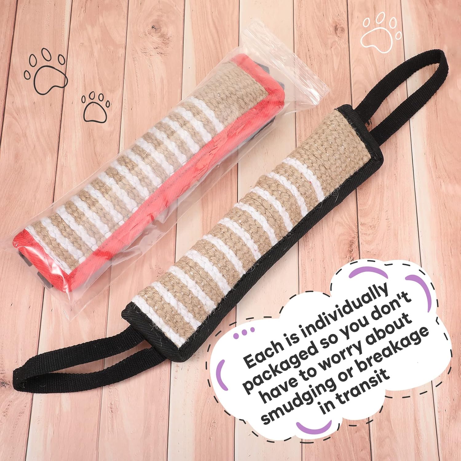 2 Pcs Dog Tug Toy,tug of War,Fight Pillow with Handles Tough Jute for Small Medium Large Dogs Puppy Training Bite Interactive Play