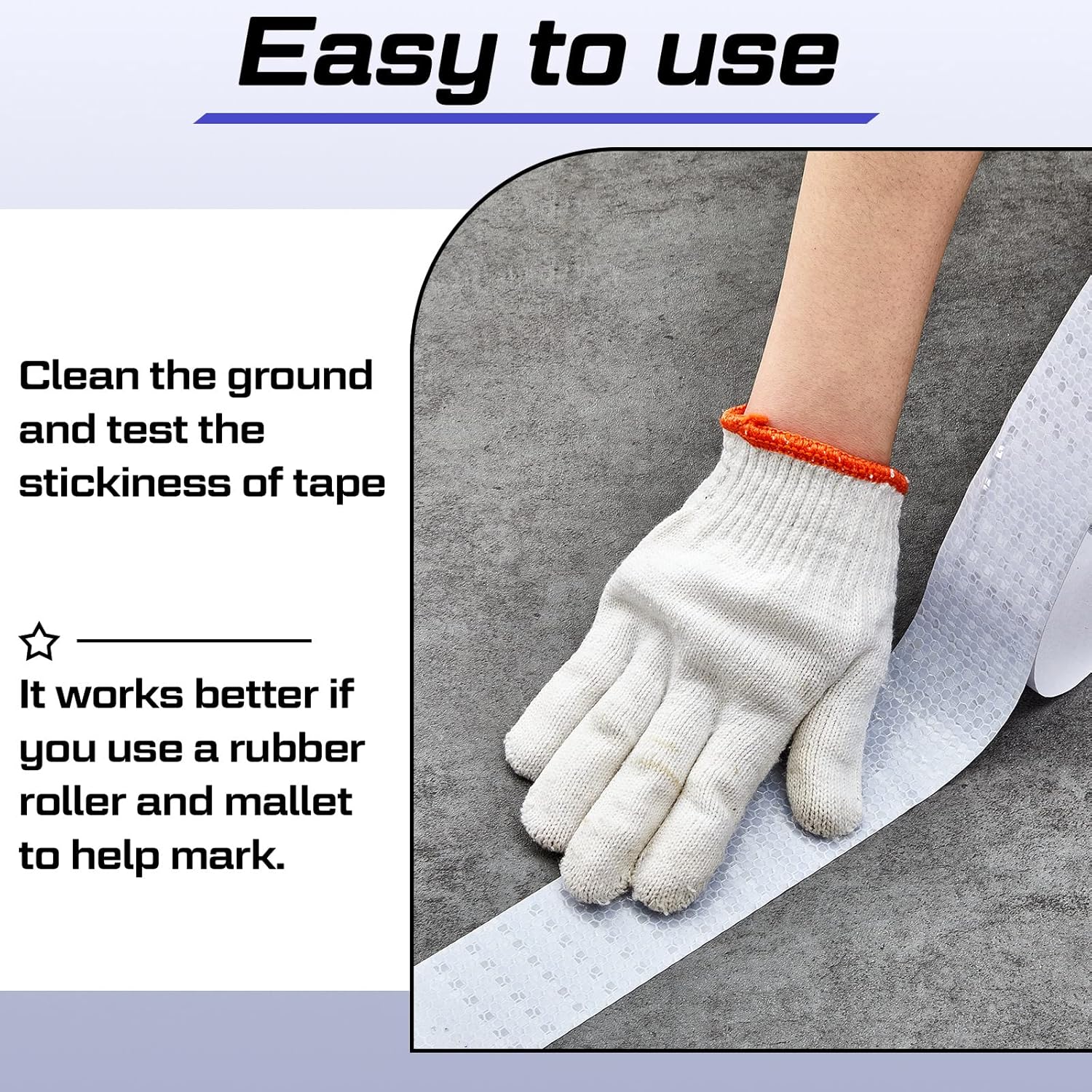 230 Ft Driveway Basketball Tape Outdoor Court Adhesive Marking Lines for Tennis Badminton Parking Floor Pavement Indoor, 2 in Wide White, PVC White