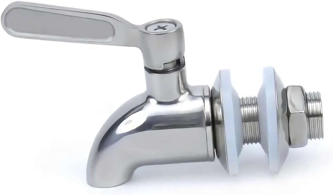 Stainless Steel Beverage Jar Dispenser Replacement Spigot Faucet, For Dispensers - Durable Outdoor Water Faucet Sun Tea Jars, Perfect Parties & Camping 16mm 5/8 inch