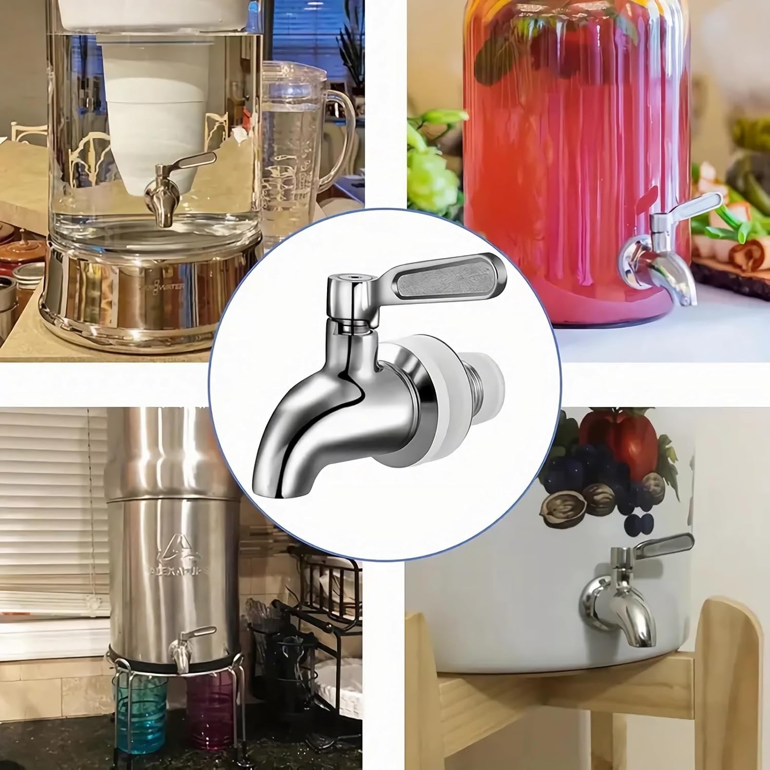 Stainless Steel Beverage Jar Dispenser Replacement Spigot Faucet, For Dispensers - Durable Outdoor Water Faucet Sun Tea Jars, Perfect Parties & Camping 16mm 5/8 inch