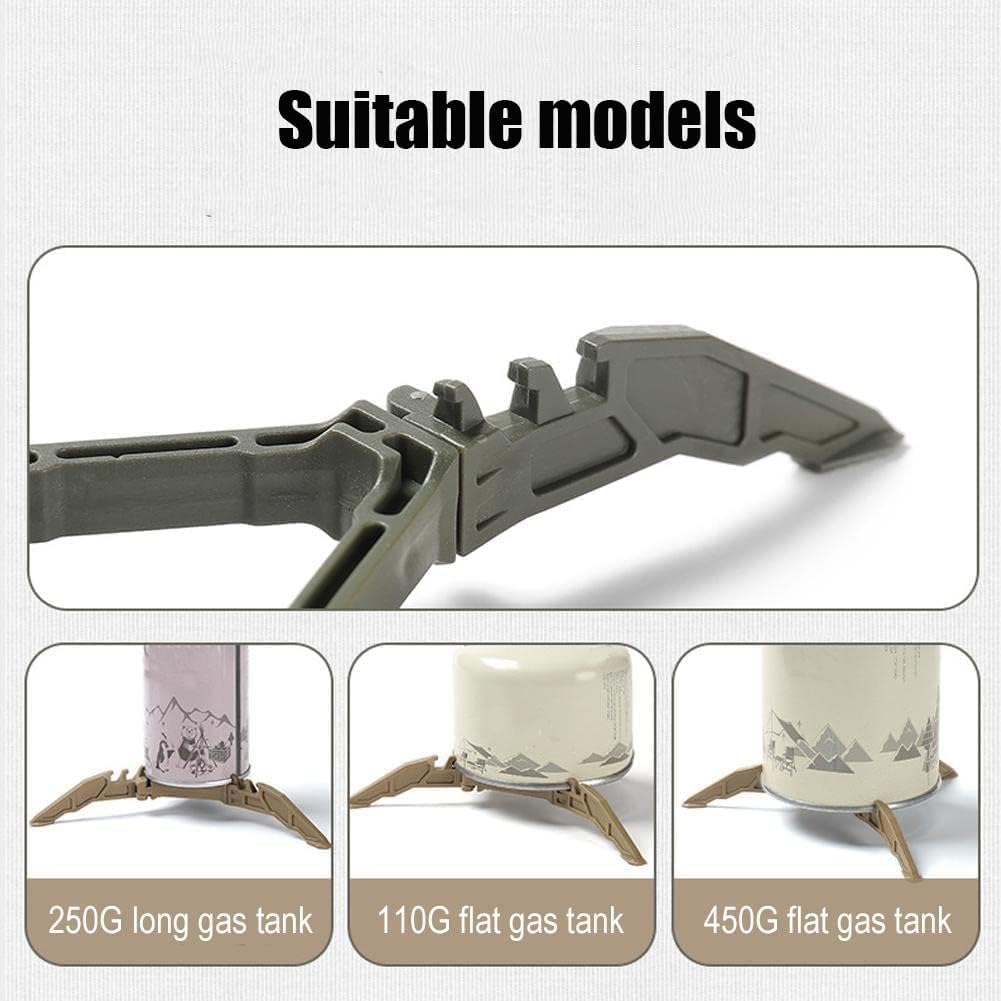 2Pcs Camping Stove Fuel Can Stabilizer, Mini Foldable Outdoor Hiking Cooking Gas Tank Bracket,Foldable Cartridge Canister Tripod Oranger
